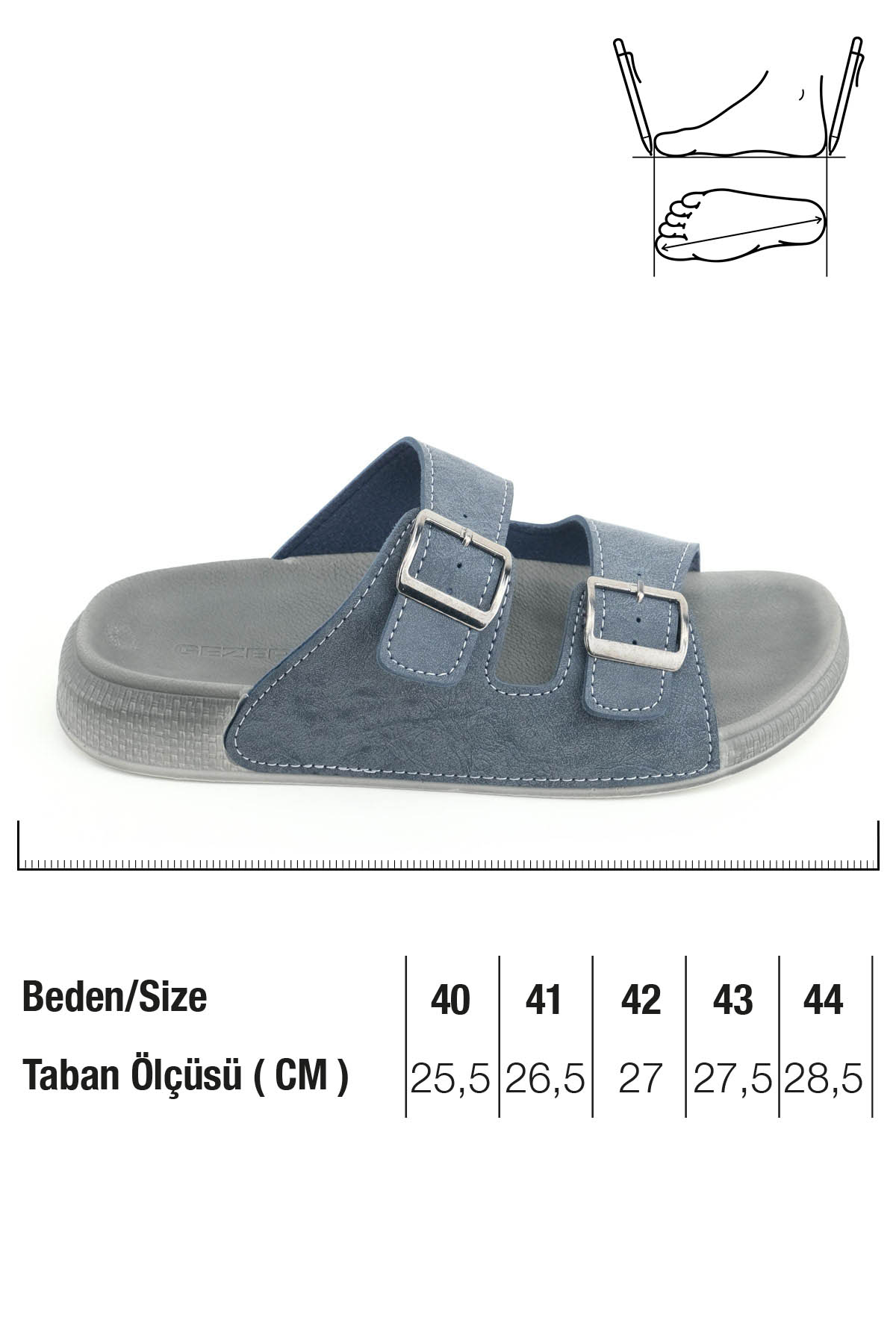 Erkek Yazlık Suni Deri İki Toka Ayarlanabilir Rahat Taban Günlük Terlik - Görsel 3