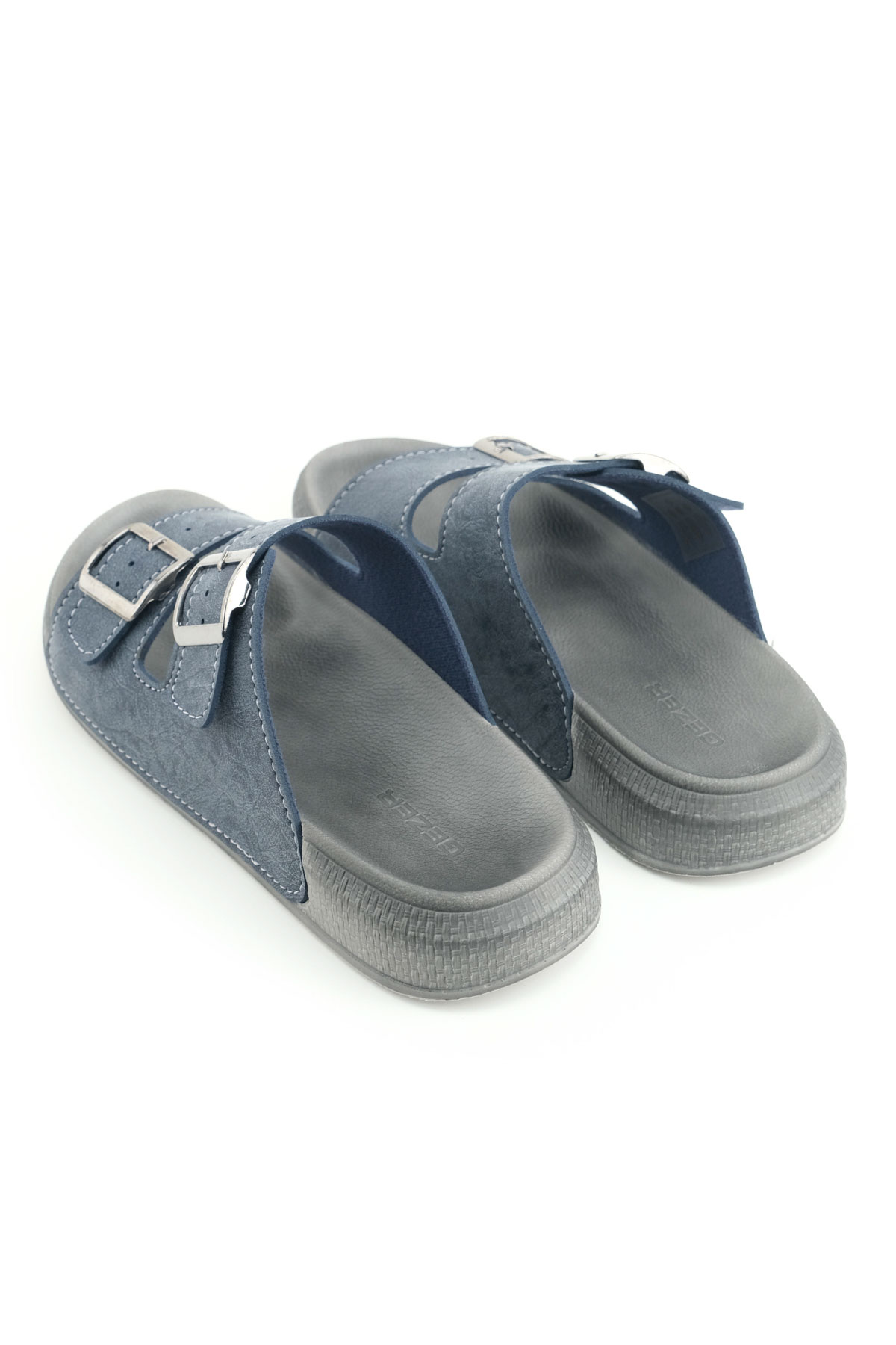 Erkek Yazlık Suni Deri İki Toka Ayarlanabilir Rahat Taban Günlük Terlik - Görsel 5