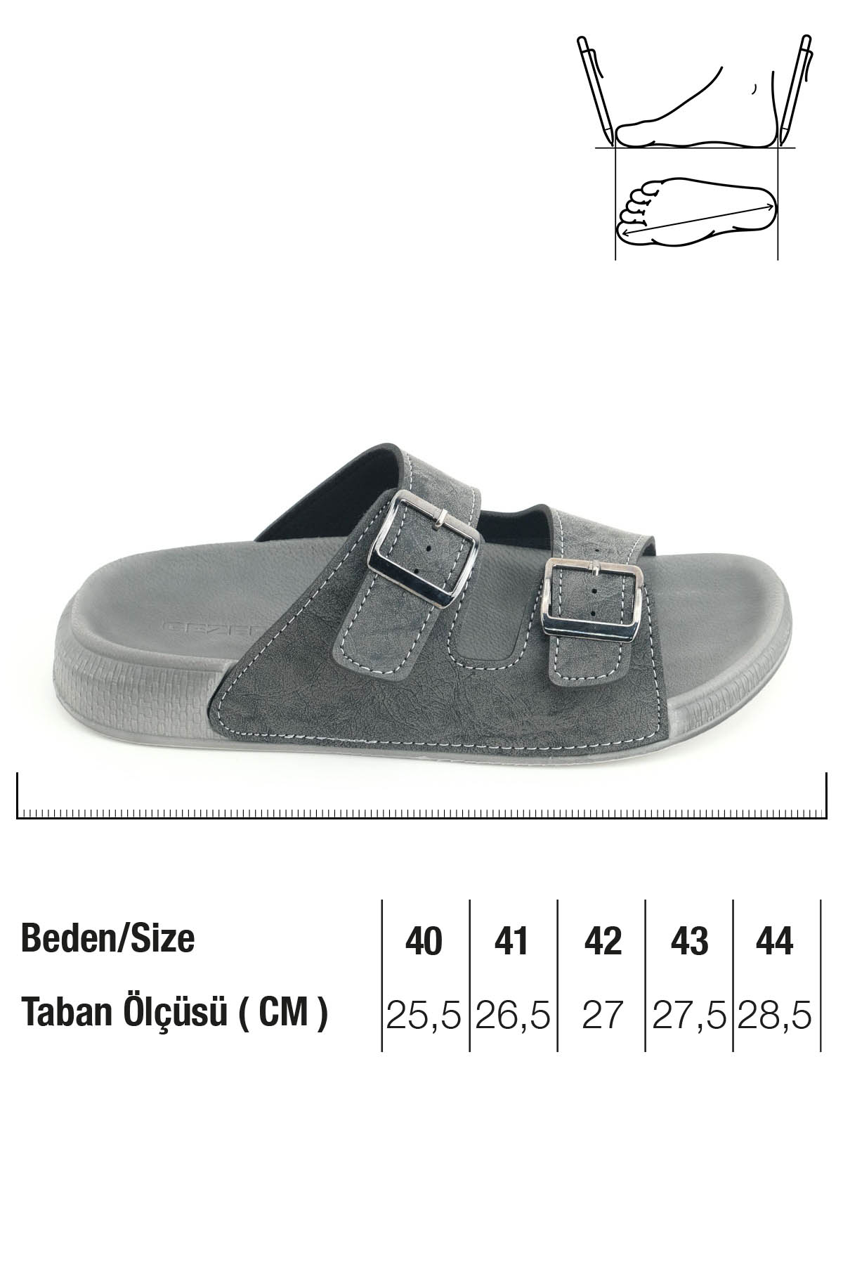 Erkek Yazlık Suni Deri İki Toka Ayarlanabilir Rahat Taban Günlük Terlik - Görsel 3