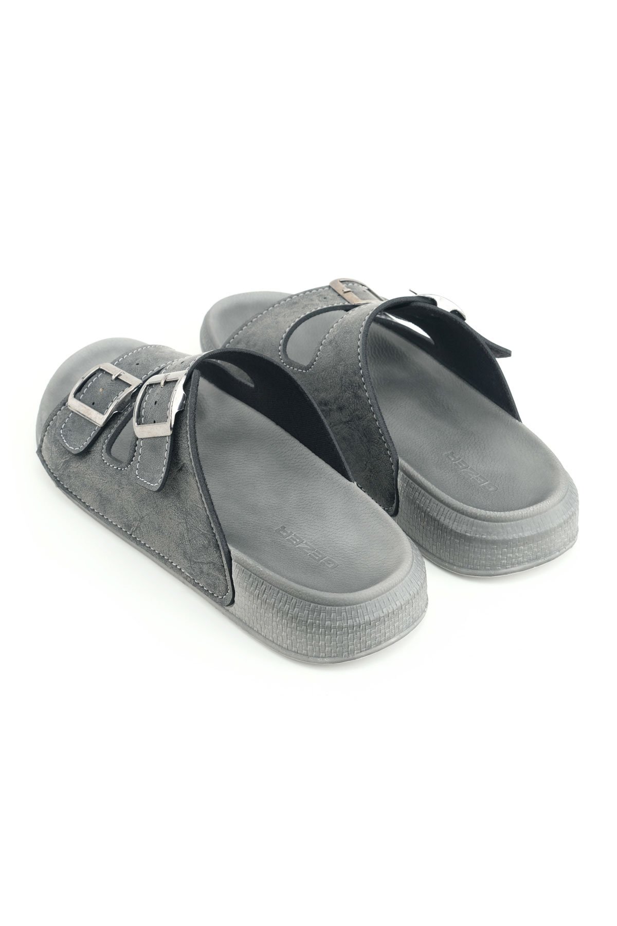 Erkek Yazlık Suni Deri İki Toka Ayarlanabilir Rahat Taban Günlük Terlik - Görsel 5