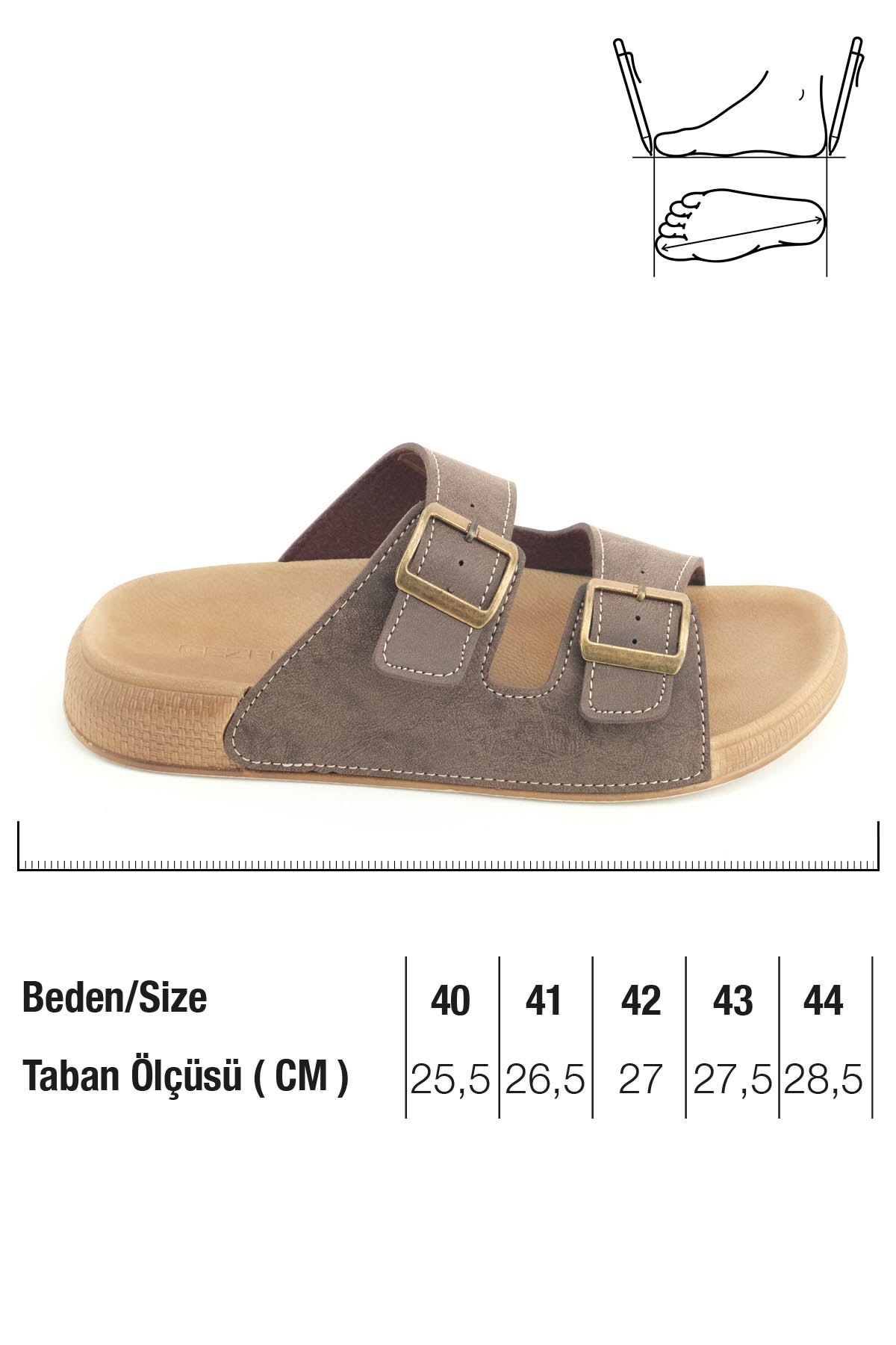 Erkek Yazlık Suni Deri İki Toka Ayarlanabilir Rahat Taban Günlük Terlik - Görsel 3