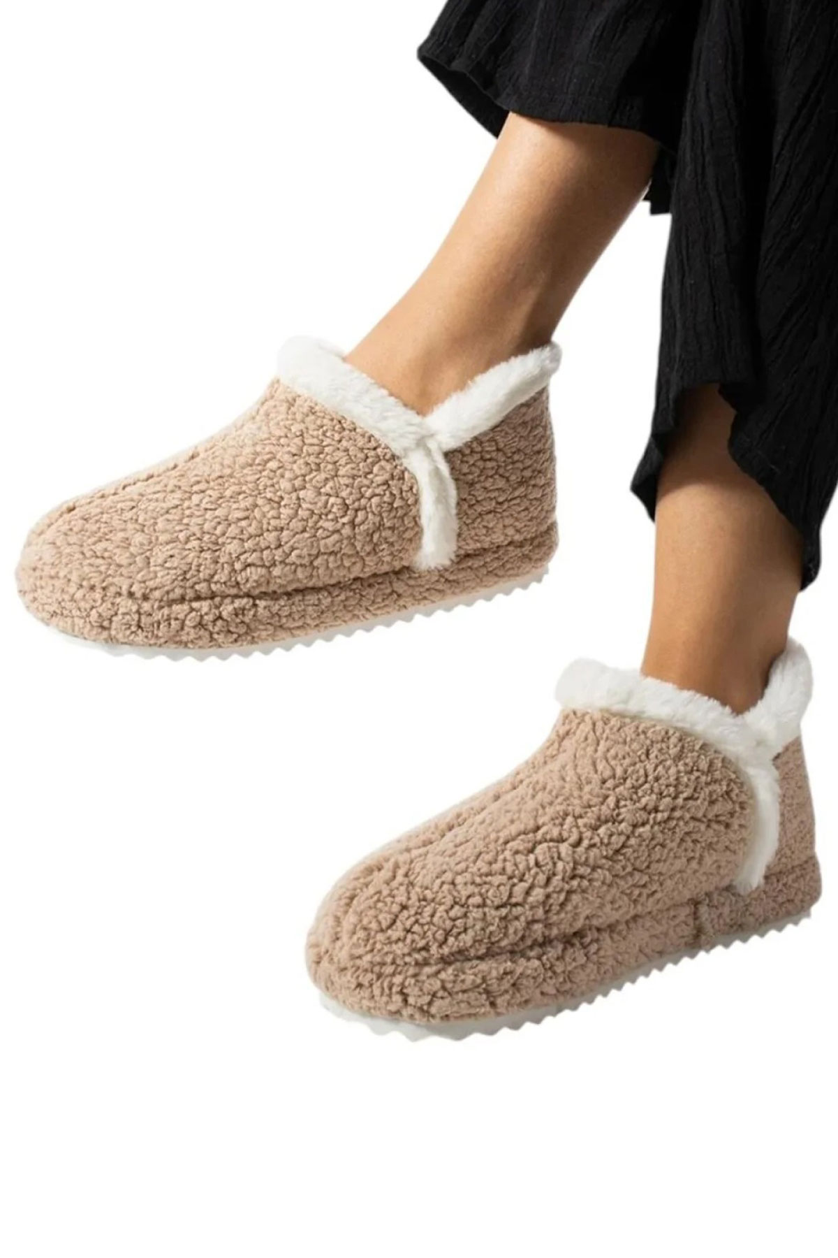 Kadın İçi Tüylü Yumuşak Rahat Kaydırmaz Panduf Ev Ayakkabısı Unisex 1021-124-0003 - Görsel 2