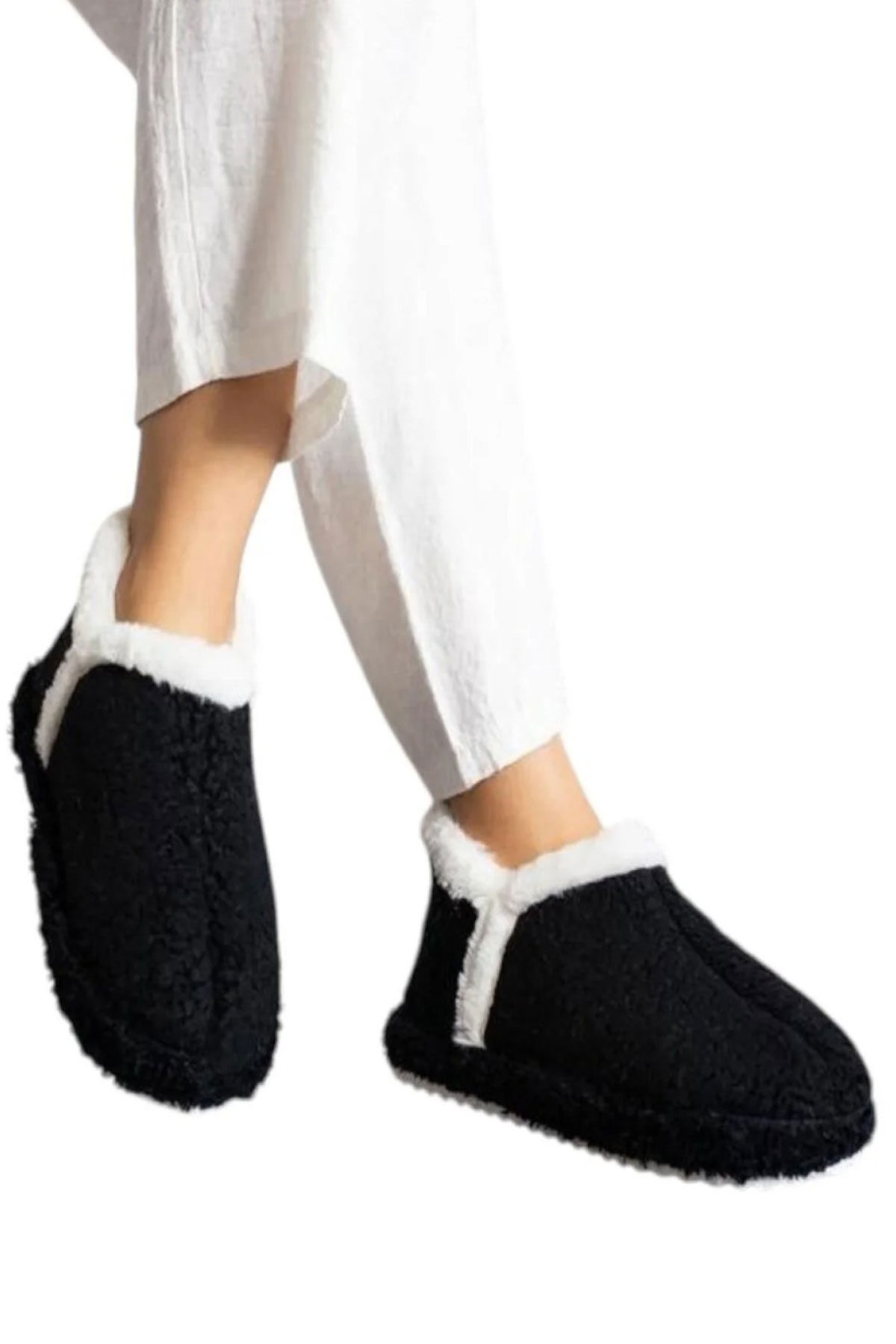 Kadın İçi Tüylü Yumuşak Rahat Kaydırmaz Panduf Ev Ayakkabısı Unisex 1021-124-0003 - Görsel 2