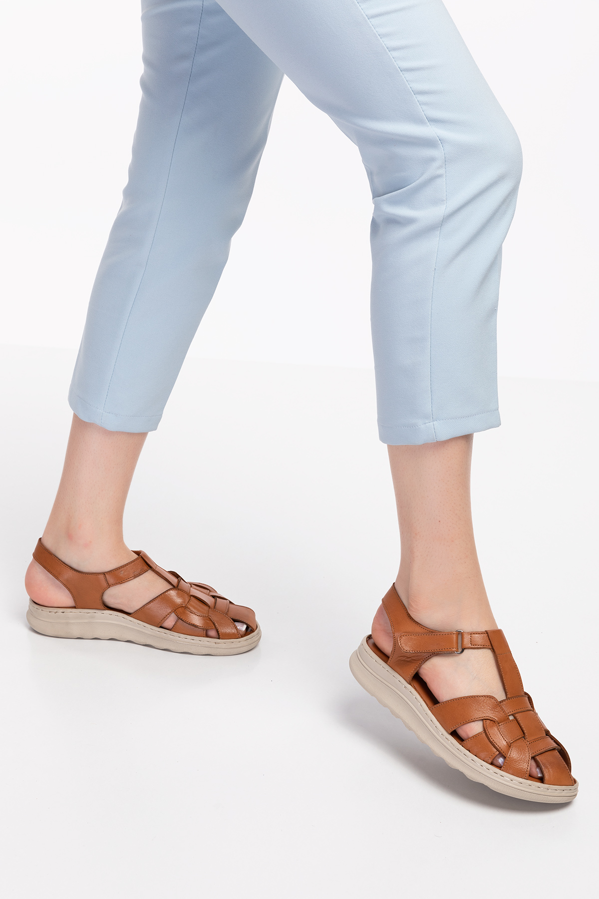 Gondol Hakiki Deri Anatomik Yumuşak Taban Rahat Sandalet irm.111 - Görsel 4