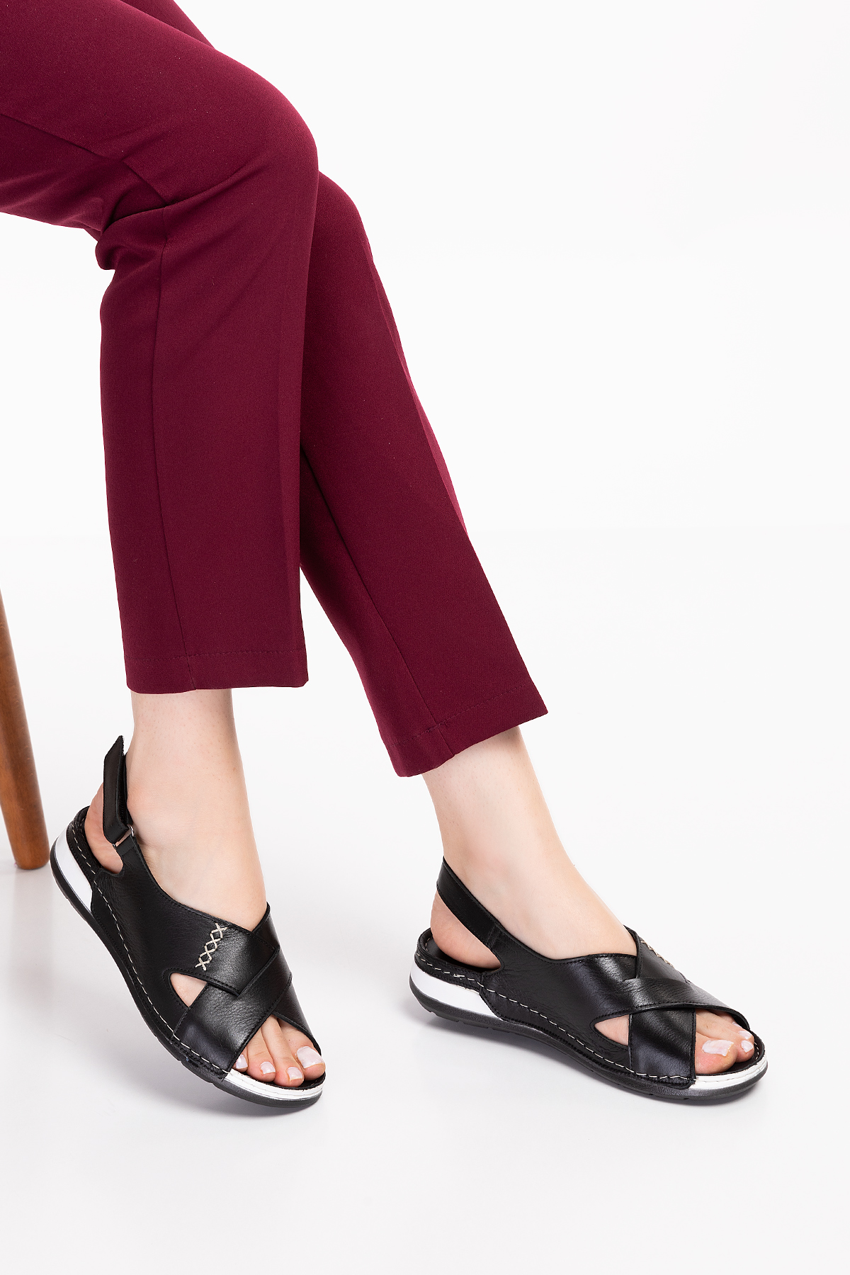 Gondol Kadın Hakiki Deri Anatomik Taban Sandalet iz.4605 - Görsel 4