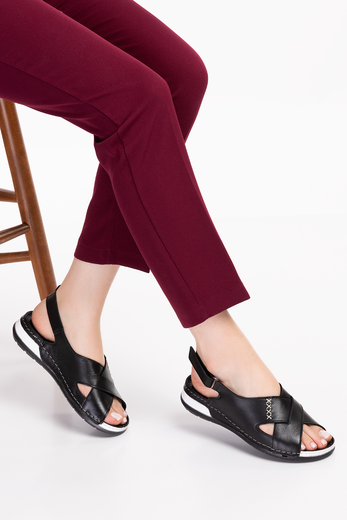 Gondol Kadın Hakiki Deri Anatomik Taban Sandalet iz.4605 - Görsel 5