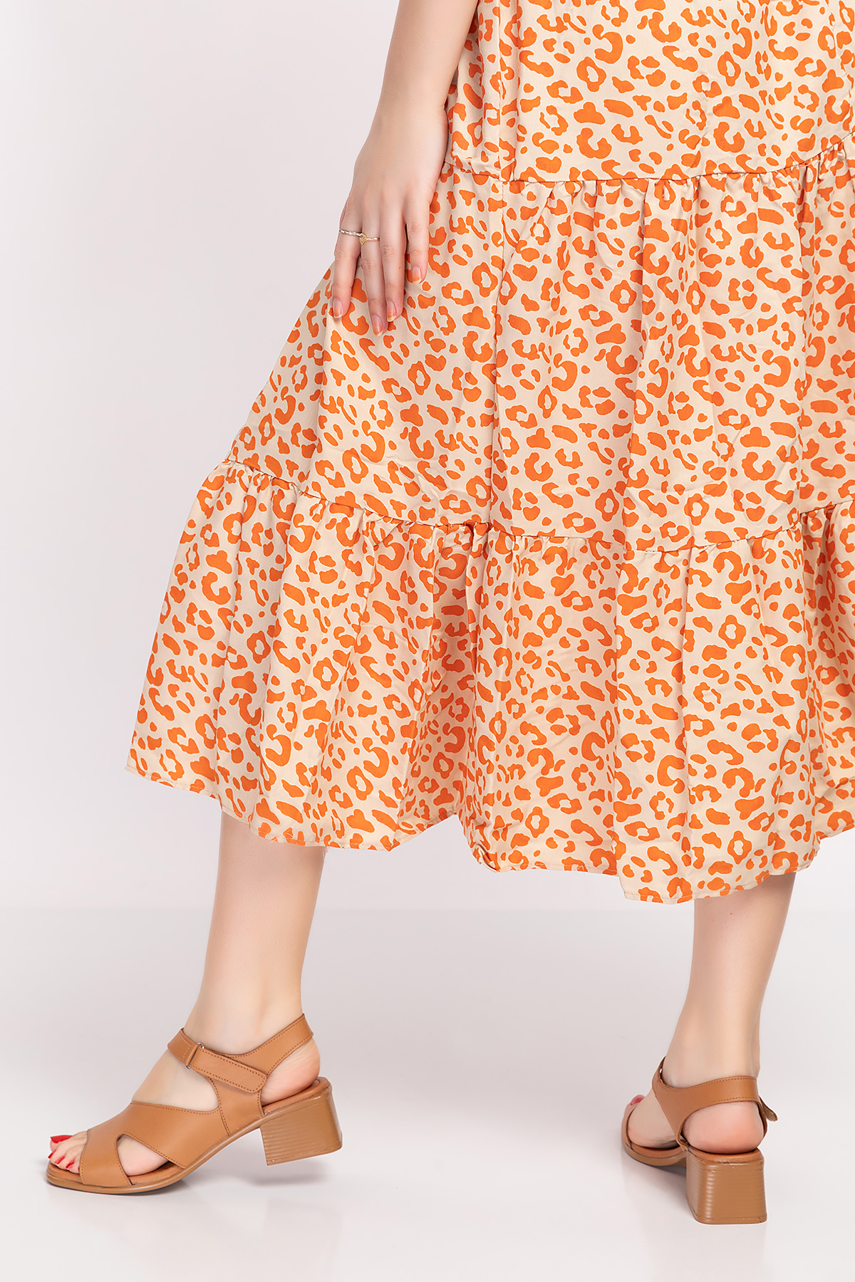 Gondol Hakiki Deri Cırtlı Orta Topuklu Sandalet Msa.1115 - Görsel 4