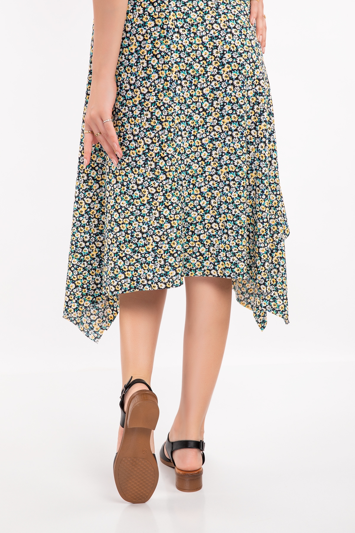 Gondol Hakiki Deri Örgü Topuklu Sandalet İz.6026 - Görsel 5