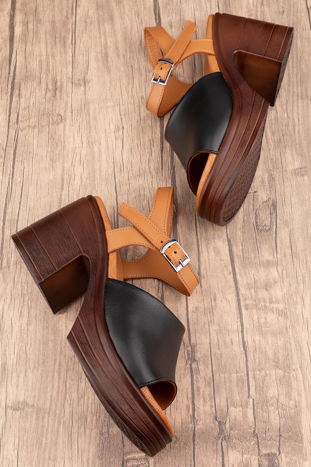 Gondol Kadın Hakiki Deri Platform Topuklu Sandalet msa.34 - Görsel 9