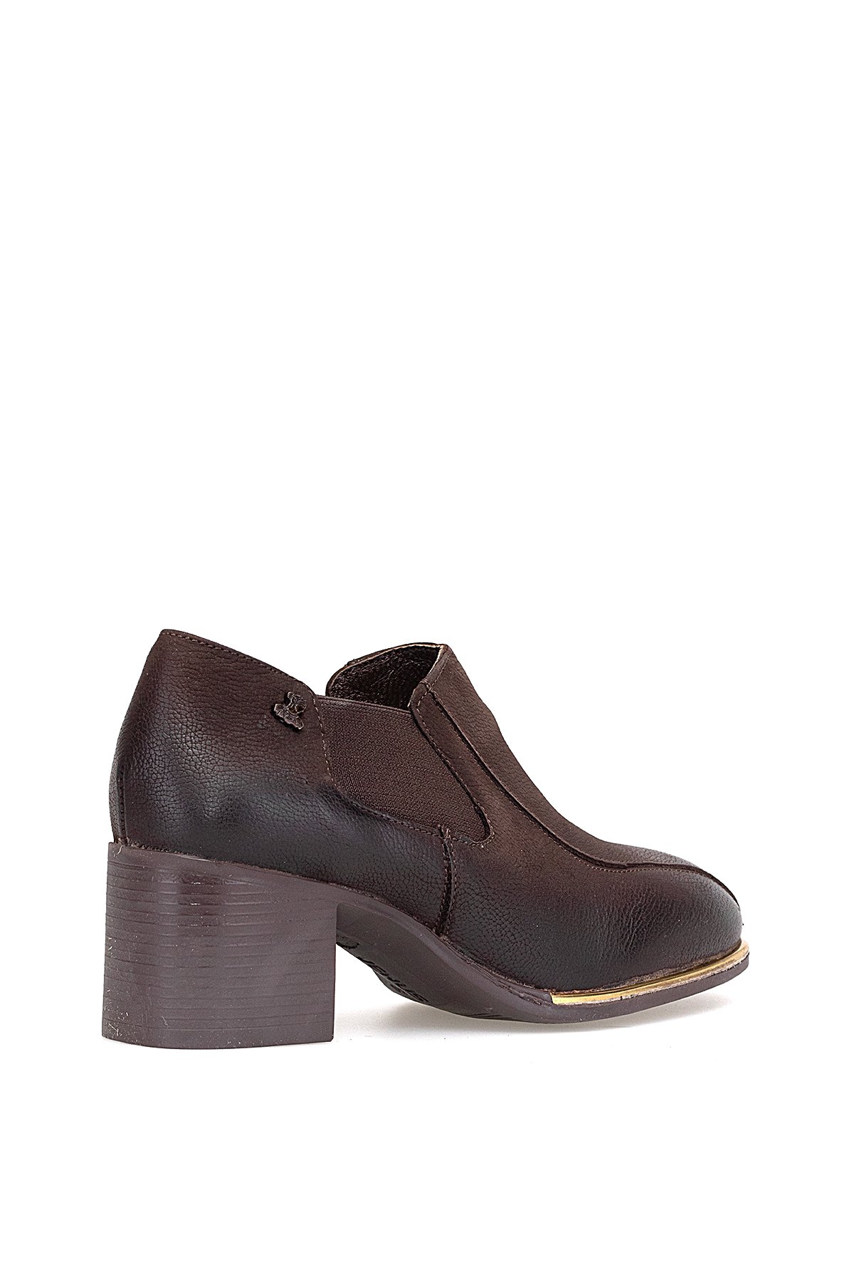 2512708K Kadın Hakiki Deri Klasik Topuklu Ayakkabı Kahverengi - Görsel 5