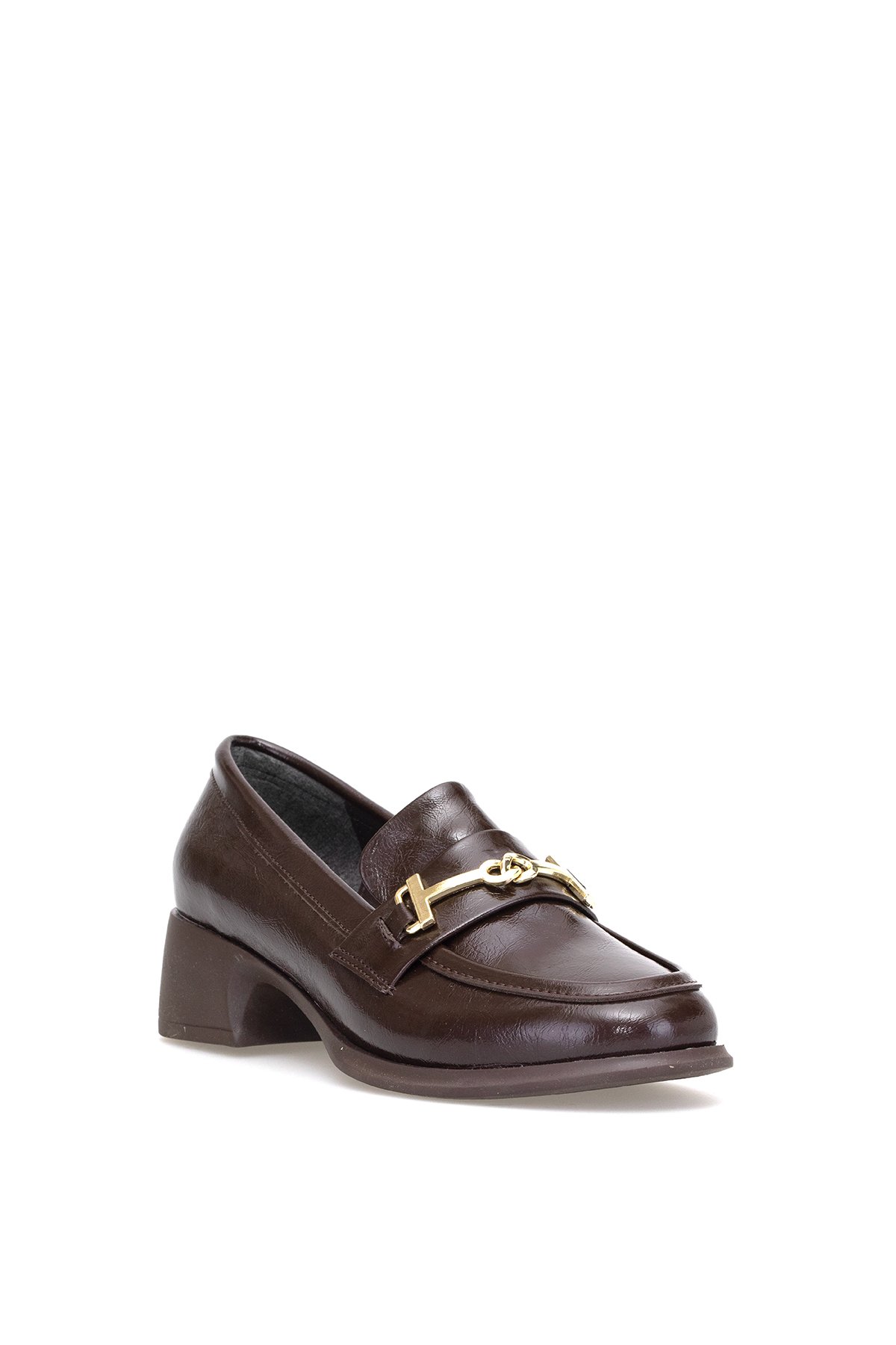 Elit PM161 K1063 Kadın Rugan Klasik Topuklu Ayakkabı Kahverengi - Görsel 3