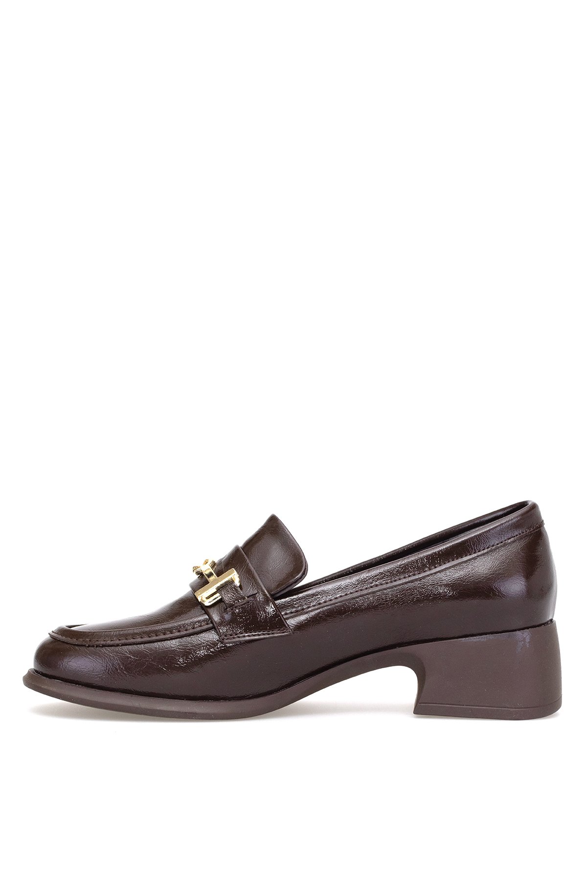 Elit PM161 K1063 Kadın Rugan Klasik Topuklu Ayakkabı Kahverengi - Görsel 4