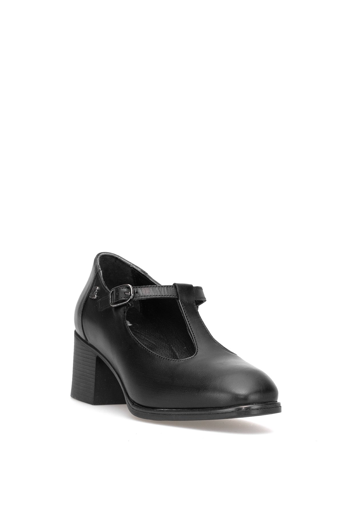 2512705K Kadın Hakiki Deri Klasik Topuklu Ayakkabı Siyah - Görsel 3