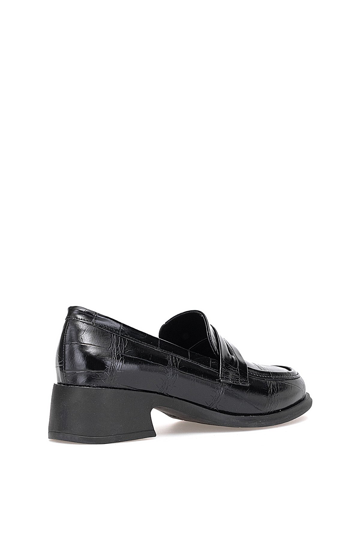 Elit PM161 K1066 Kadın Kroko Klasik Topuklu Ayakkabı Siyah - Görsel 5