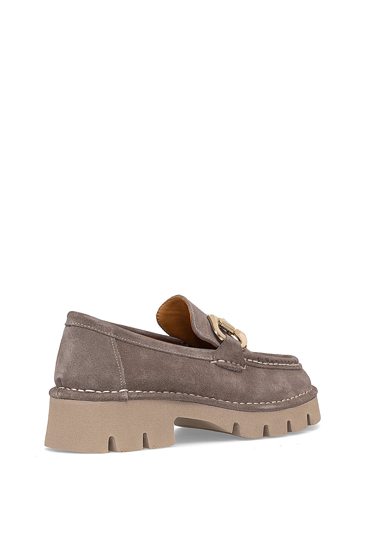 25390510K Kadın Hakiki Deri Casual Ayakkabı Vizon - Görsel 5