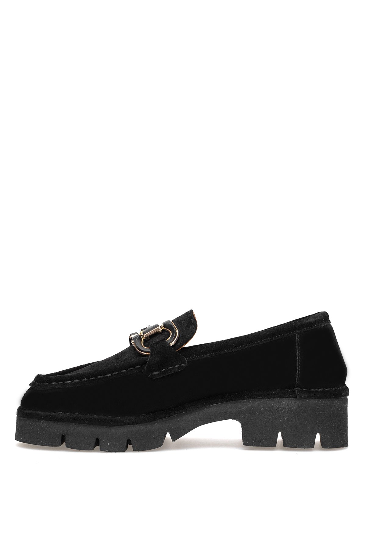 25390510K Kadın Hakiki Deri Casual Ayakkabı Siyah - Görsel 4