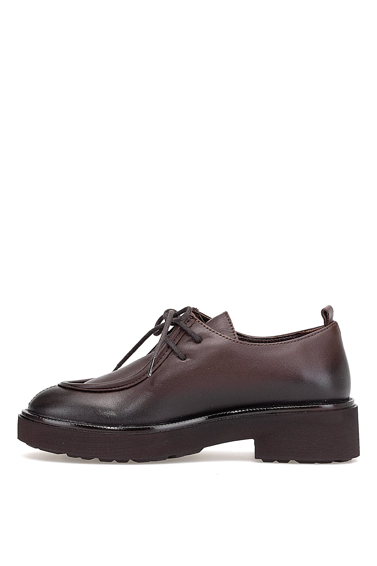 2411550K Kadın Hakiki Deri Casual Ayakkabı Kahverengi - Görsel 4