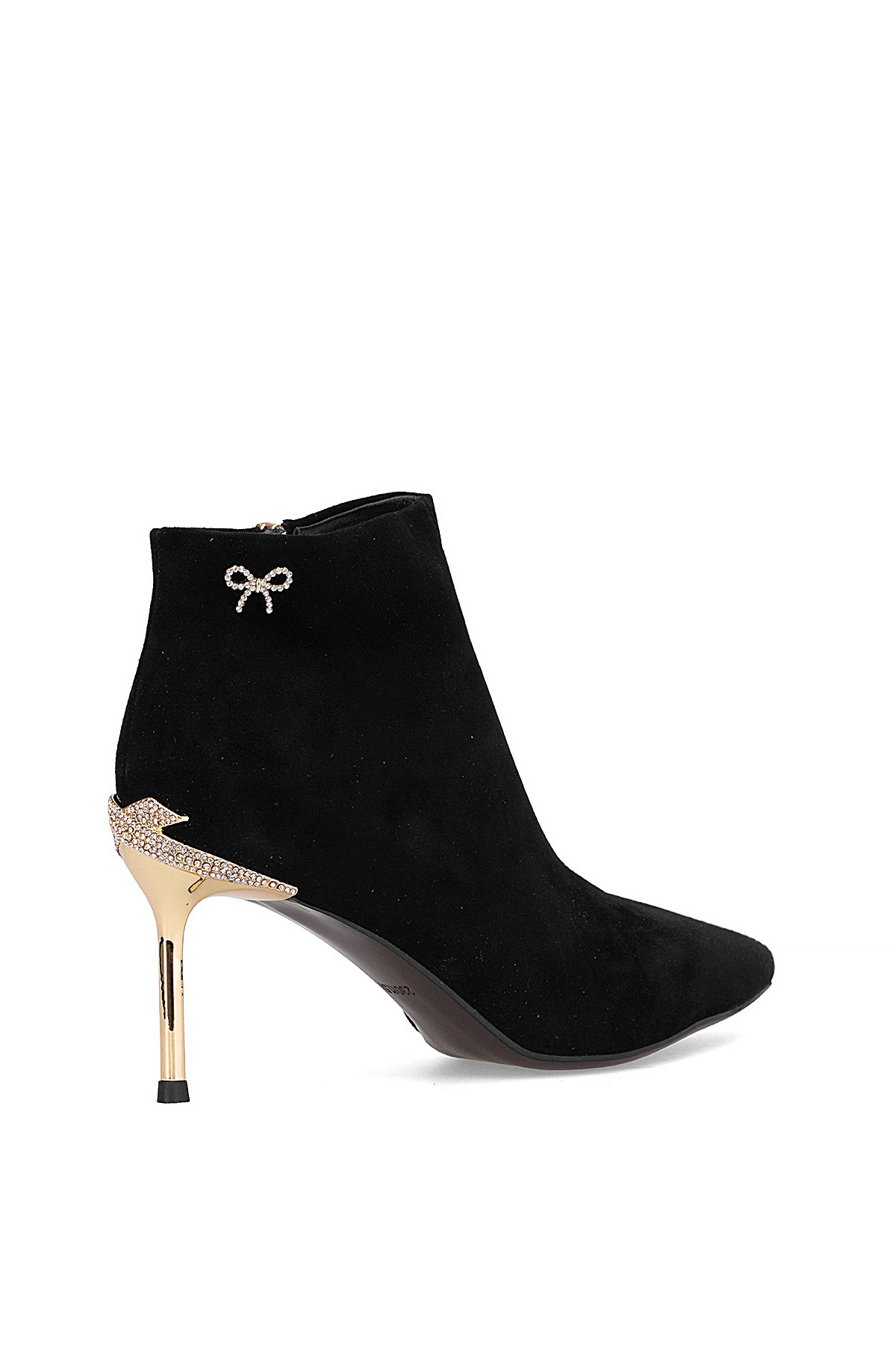 25K417 Kadın Hakiki Deri Topuklu Bot Siyah - Görsel 5