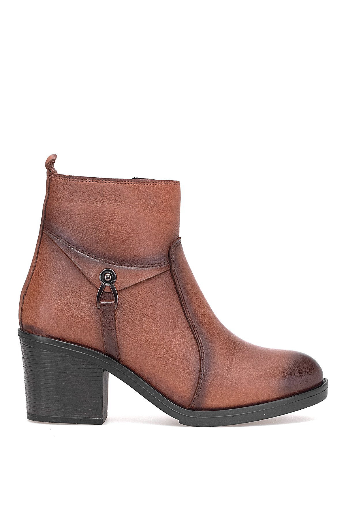 9361 Kadın Hakiki Deri Topuklu Bot Taba - Görsel 2