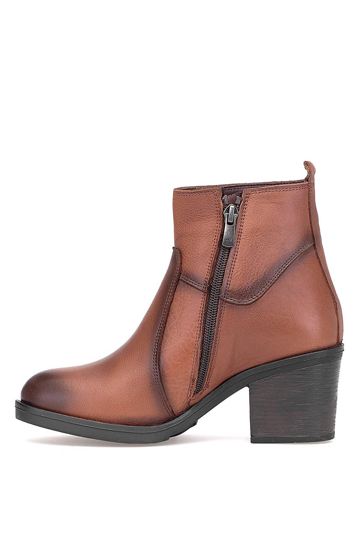 9361 Kadın Hakiki Deri Topuklu Bot Taba - Görsel 4