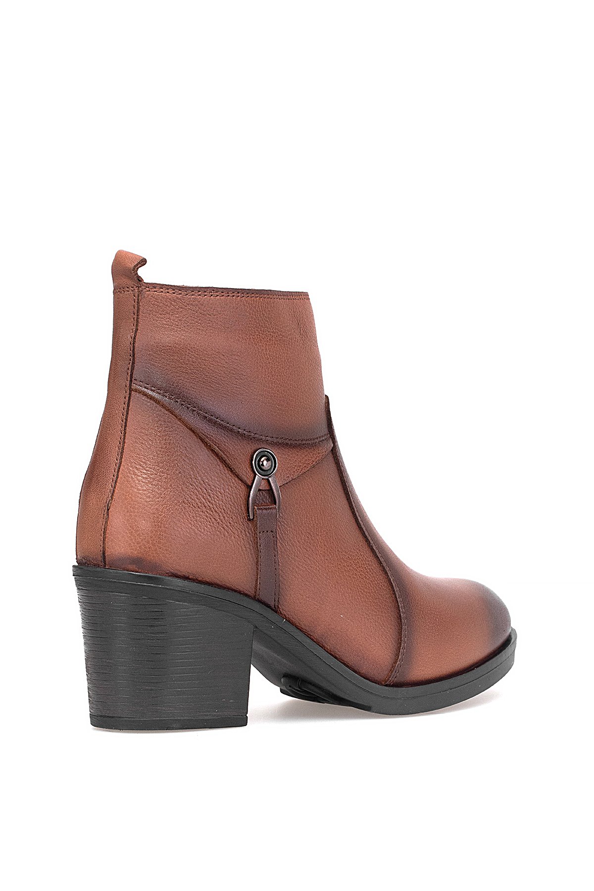 9361 Kadın Hakiki Deri Topuklu Bot Taba - Görsel 5