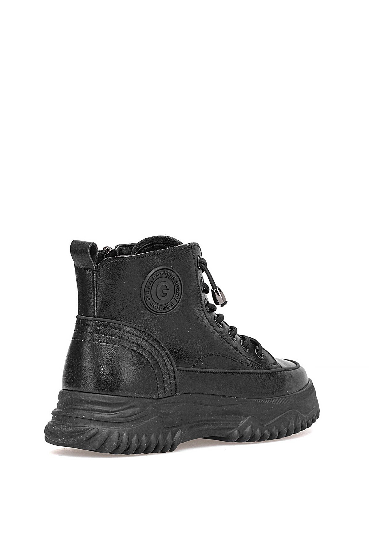 25K310-13 Kadın Hakiki Deri Sneaker Bot Siyah - Görsel 5