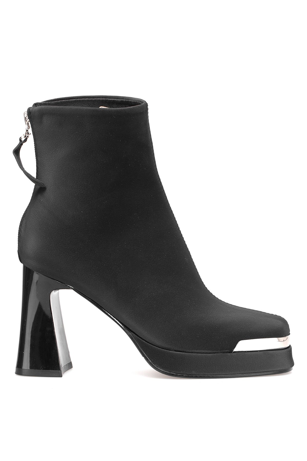 25K414-2 Kadın Hakiki Deri Topuklu Bot Siyah - Görsel 2