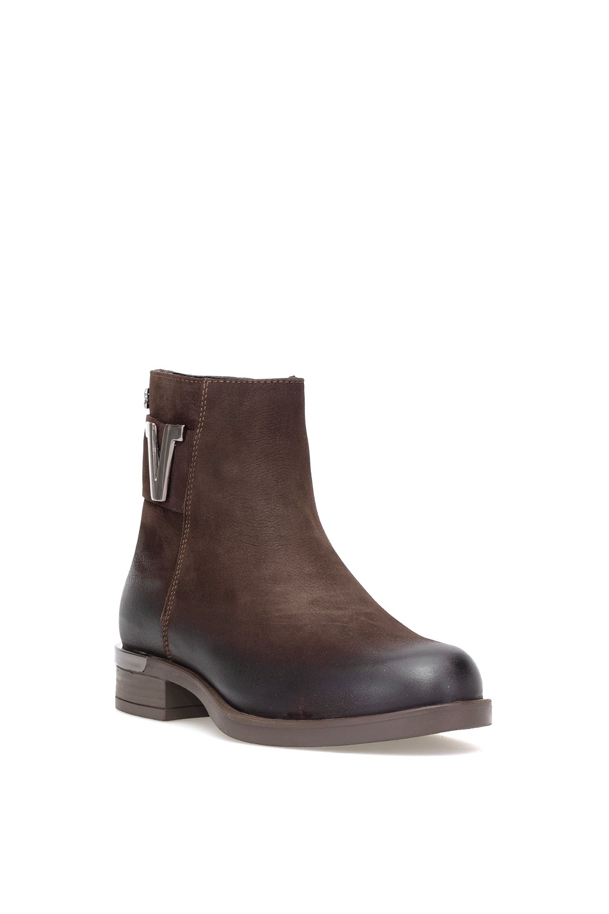 2553202K Kadın Hakiki Deri Klasik Bot Kahverengi - Görsel 3