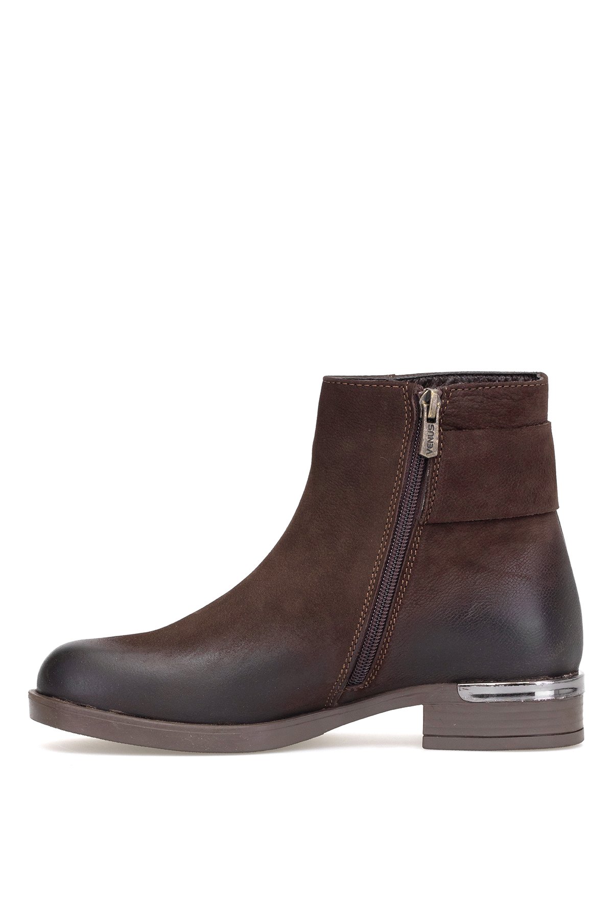 2553202K Kadın Hakiki Deri Klasik Bot Kahverengi - Görsel 4