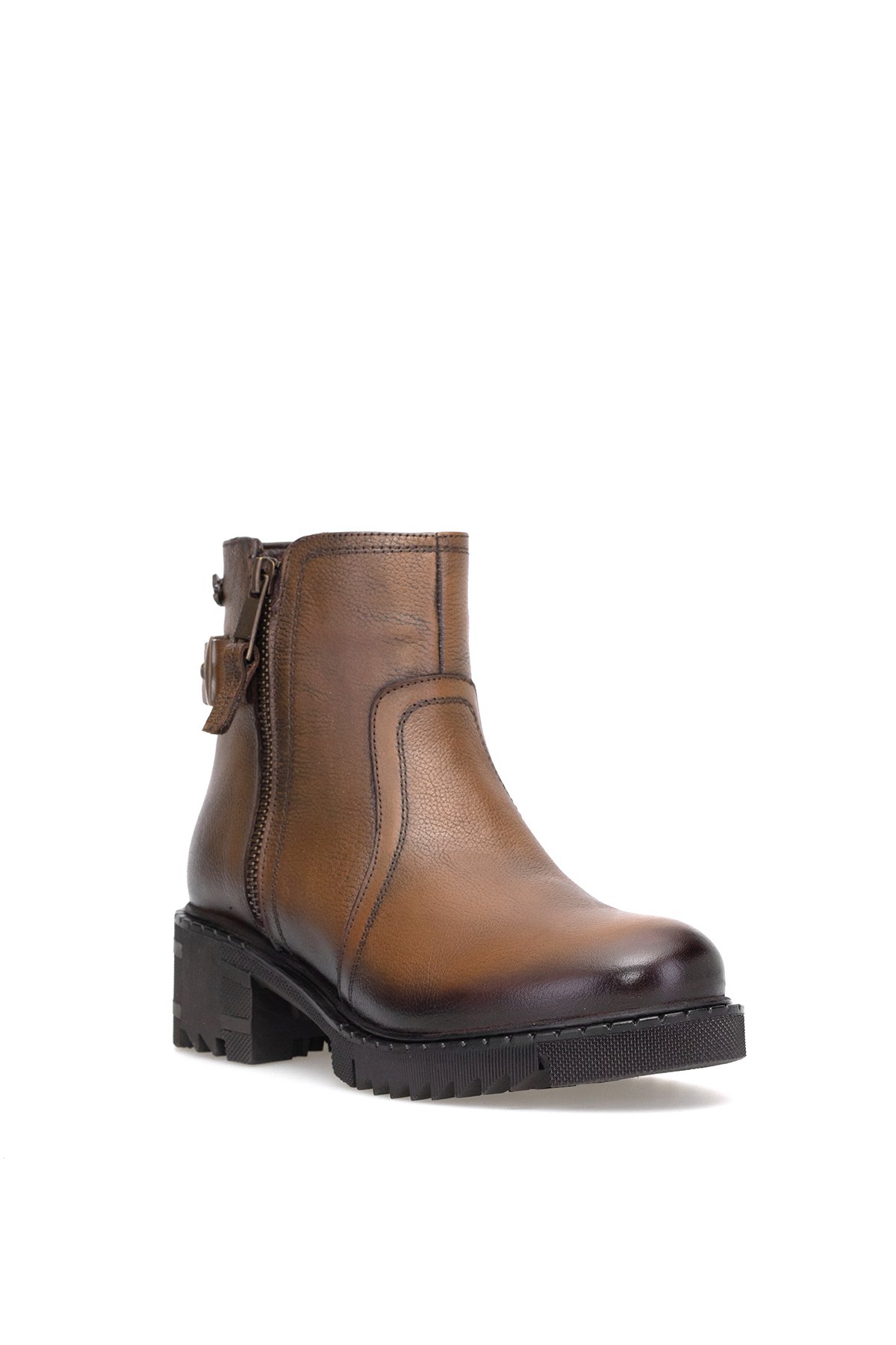 1950807K Kadın Hakiki Deri Klasik Bot Taba - Görsel 3