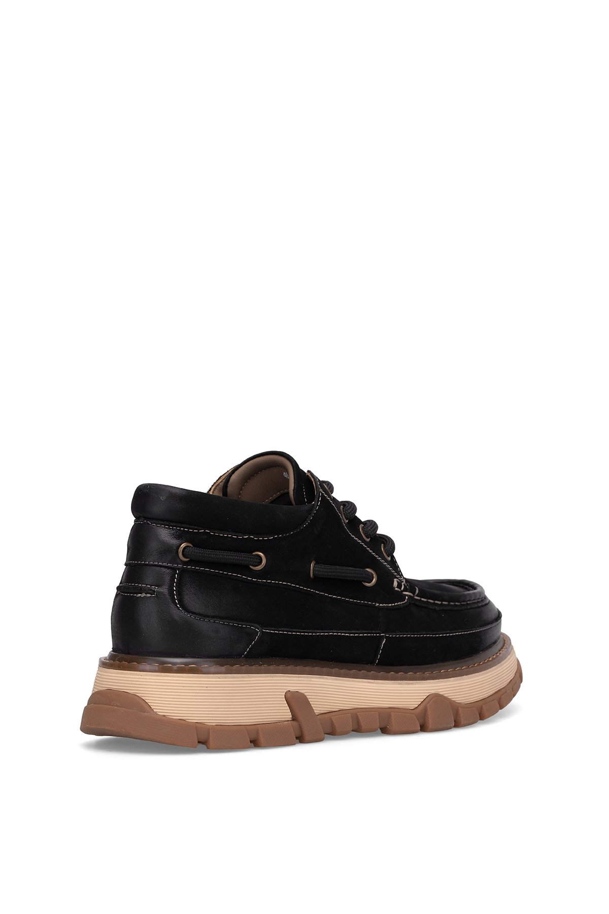 25K550 Erkek Hakiki Deri Casual Ayakkabı Siyah - Görsel 5