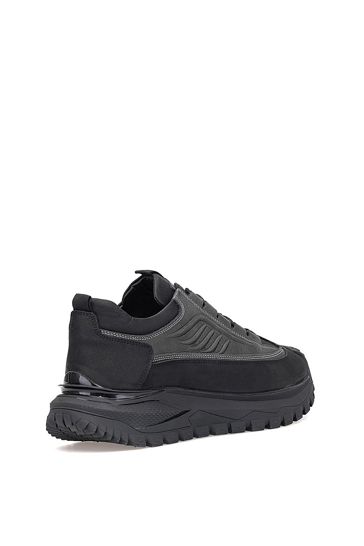 M434 Erkek Hakiki Deri Casual Ayakkabı Siyah - Gri - Görsel 5