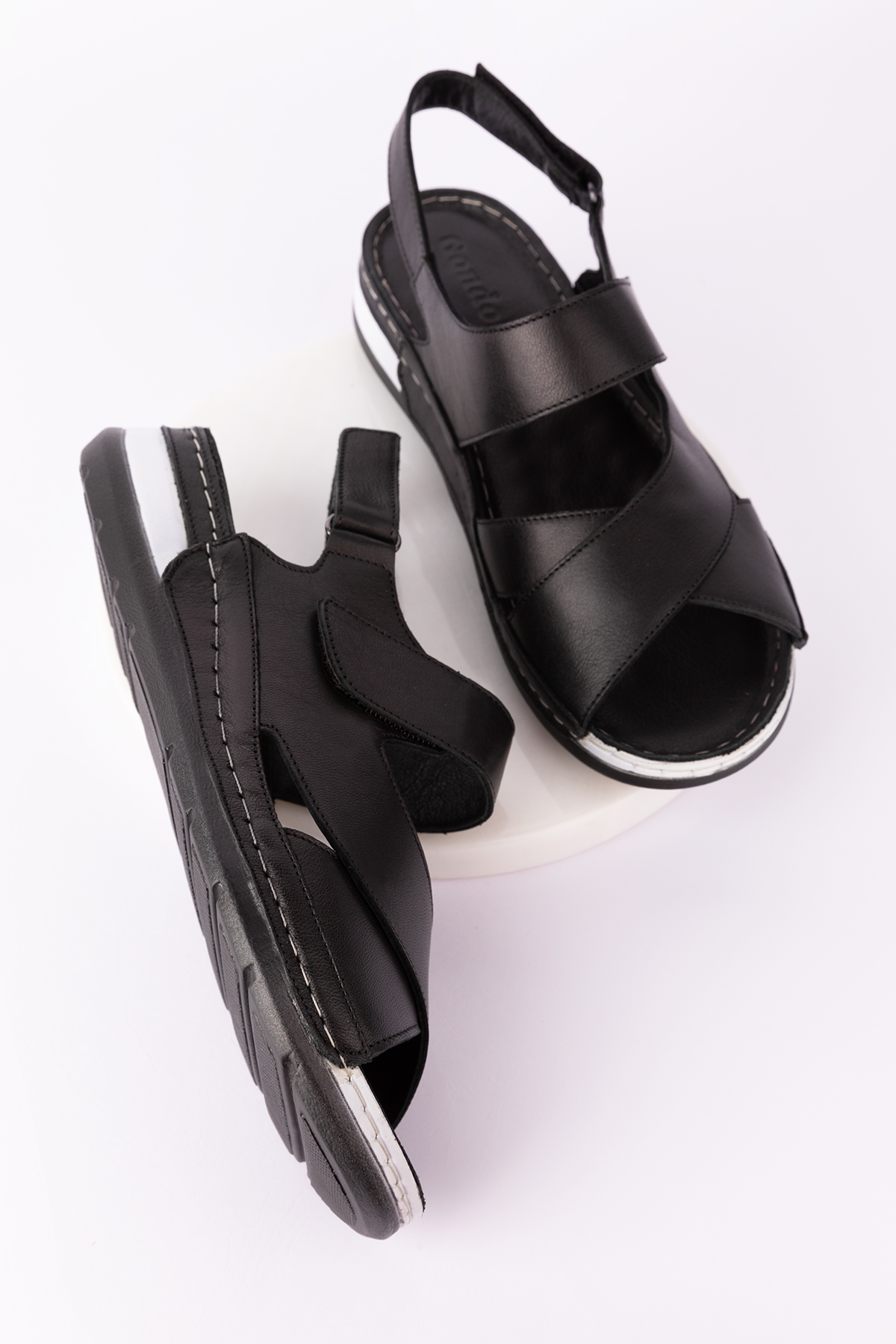 Gondol Kundura Taba Gondol Kundura Gondol Hakiki Kadın Deri Anatomik Taban Sandalet iz.4601