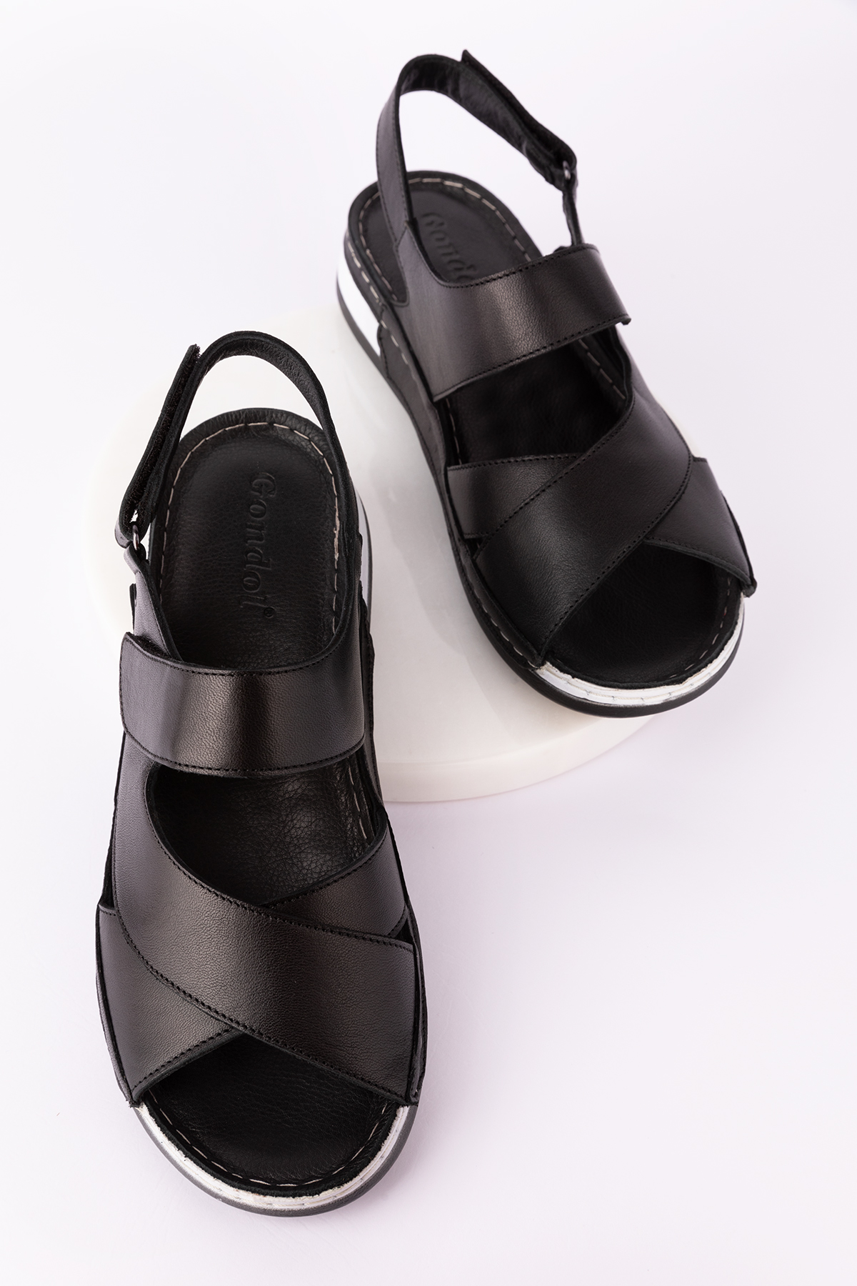 Gondol Kundura Taba Gondol Kundura Gondol Hakiki Kadın Deri Anatomik Taban Sandalet iz.4601