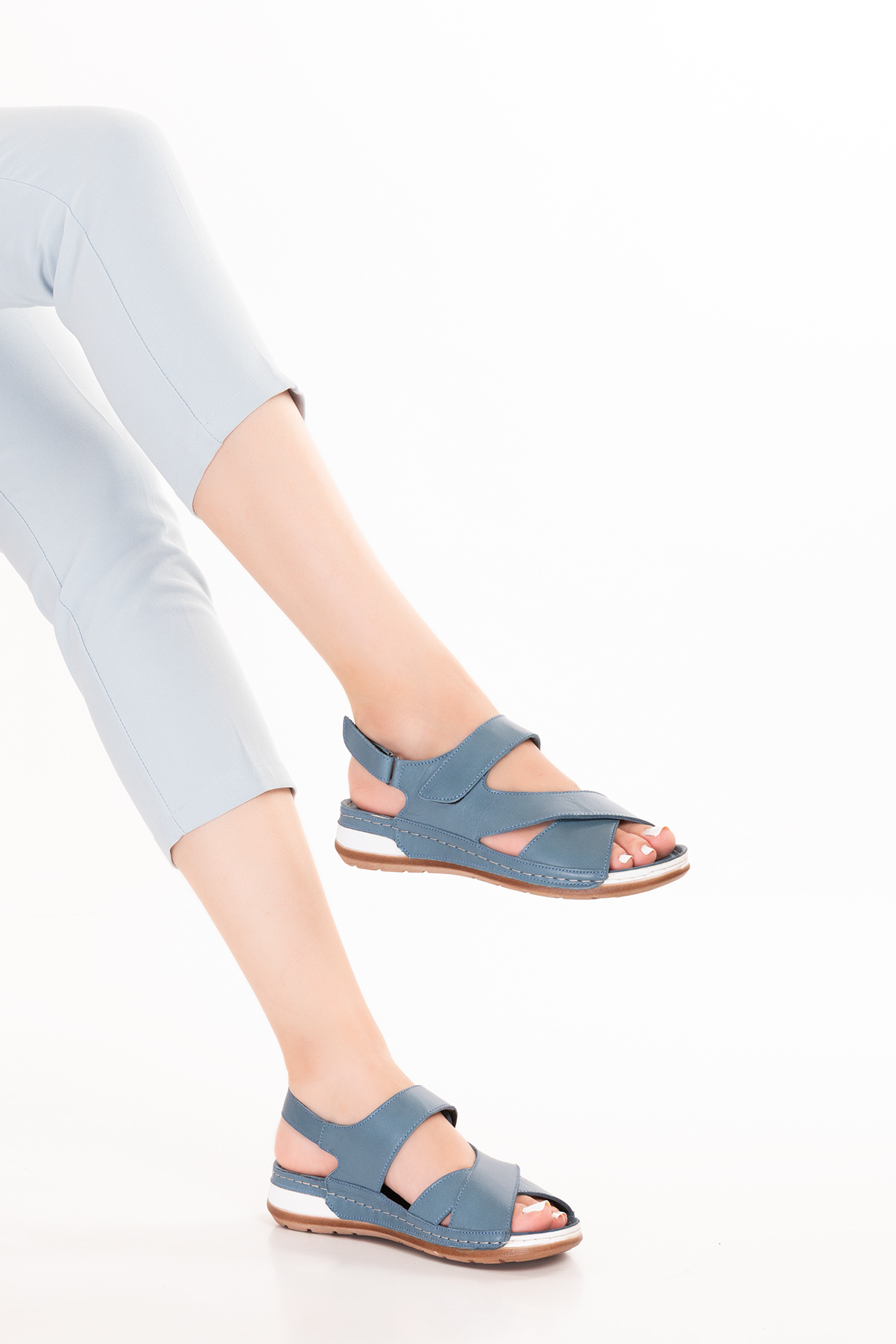 Gondol Kadın Hakiki Deri Anatomik Taban Sandalet iz.4601 - Görsel 9