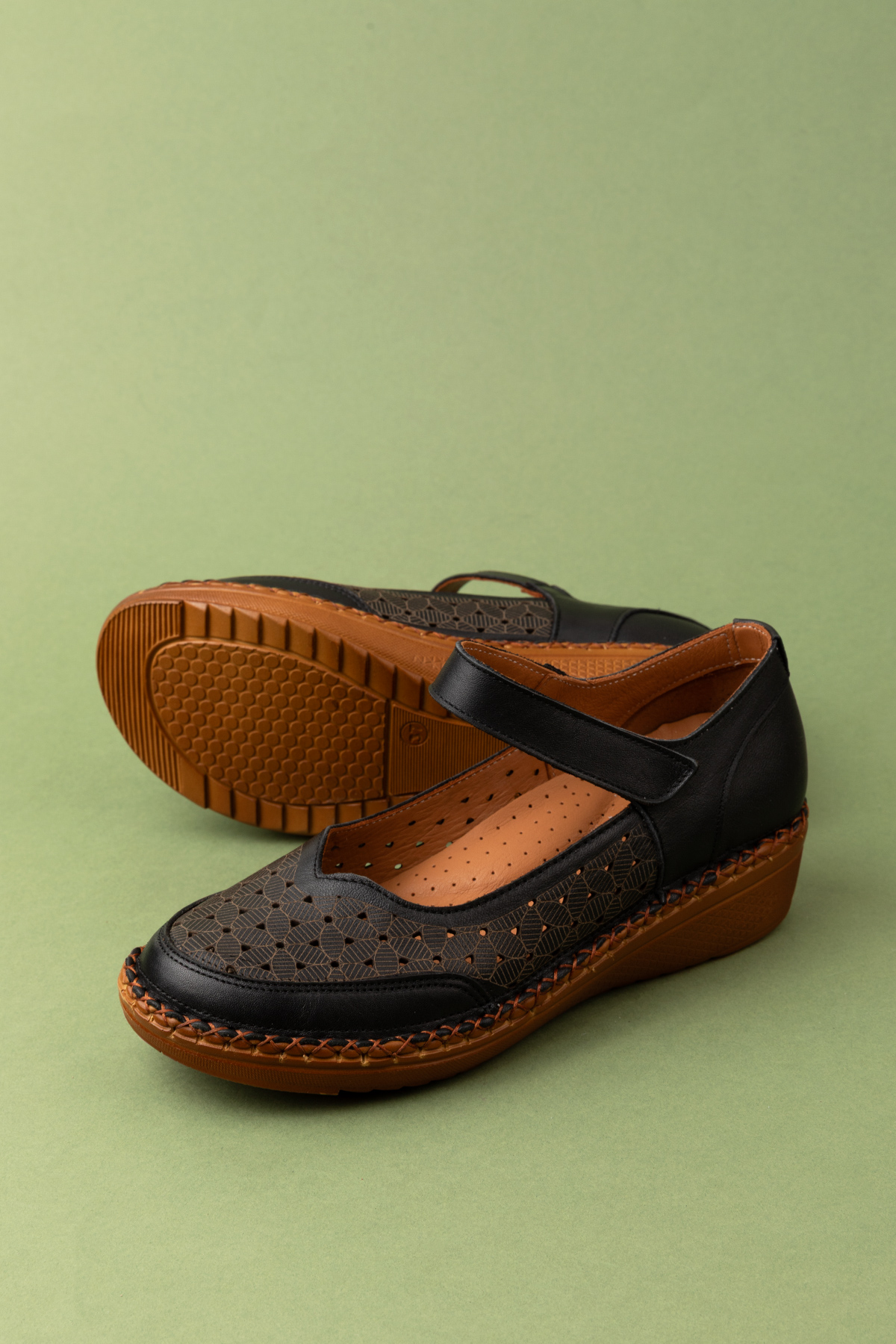 Gondol Kadın Hakiki Deri Önü Kapalı Rahat Sandalet pyt.5100 - Görsel 2