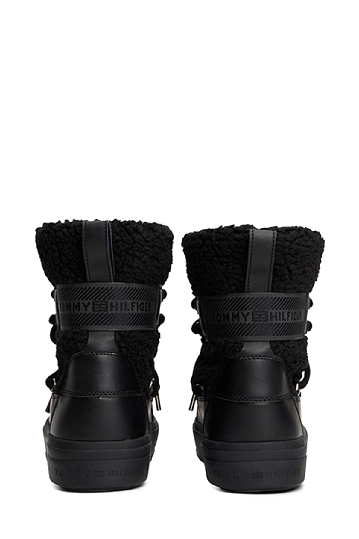 Tommy Hilfiger FAUX SHEARLING SNOWBOOT Siyah Kadın Kar Botu - Görsel 4