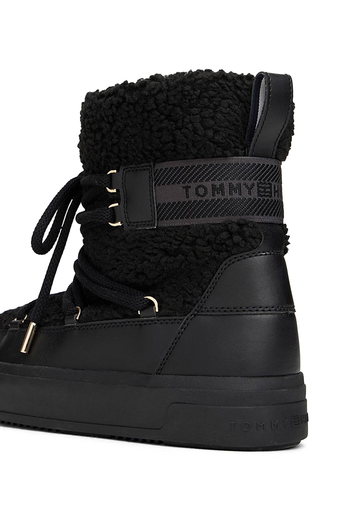 Tommy Hilfiger FAUX SHEARLING SNOWBOOT Siyah Kadın Kar Botu - Görsel 6