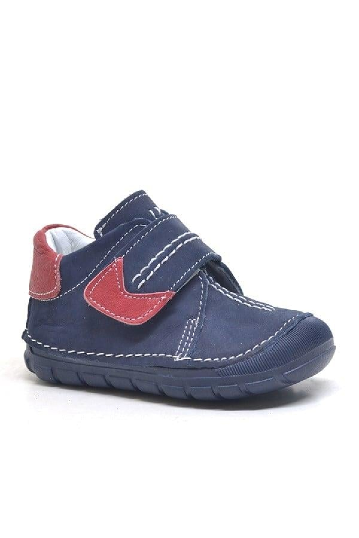 Hakiki Deri Lacivert Cırtlı Mevsimlik Erkek Bebek Ayakkabı - Görsel 4