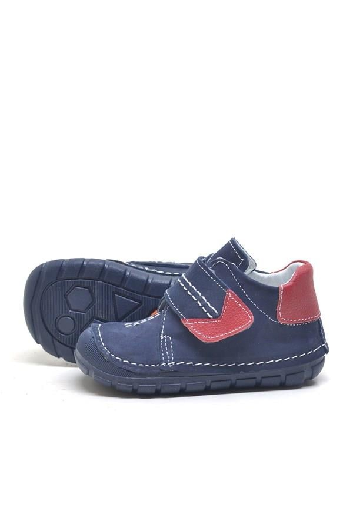 Hakiki Deri Lacivert Cırtlı Mevsimlik Erkek Bebek Ayakkabı - Görsel 11
