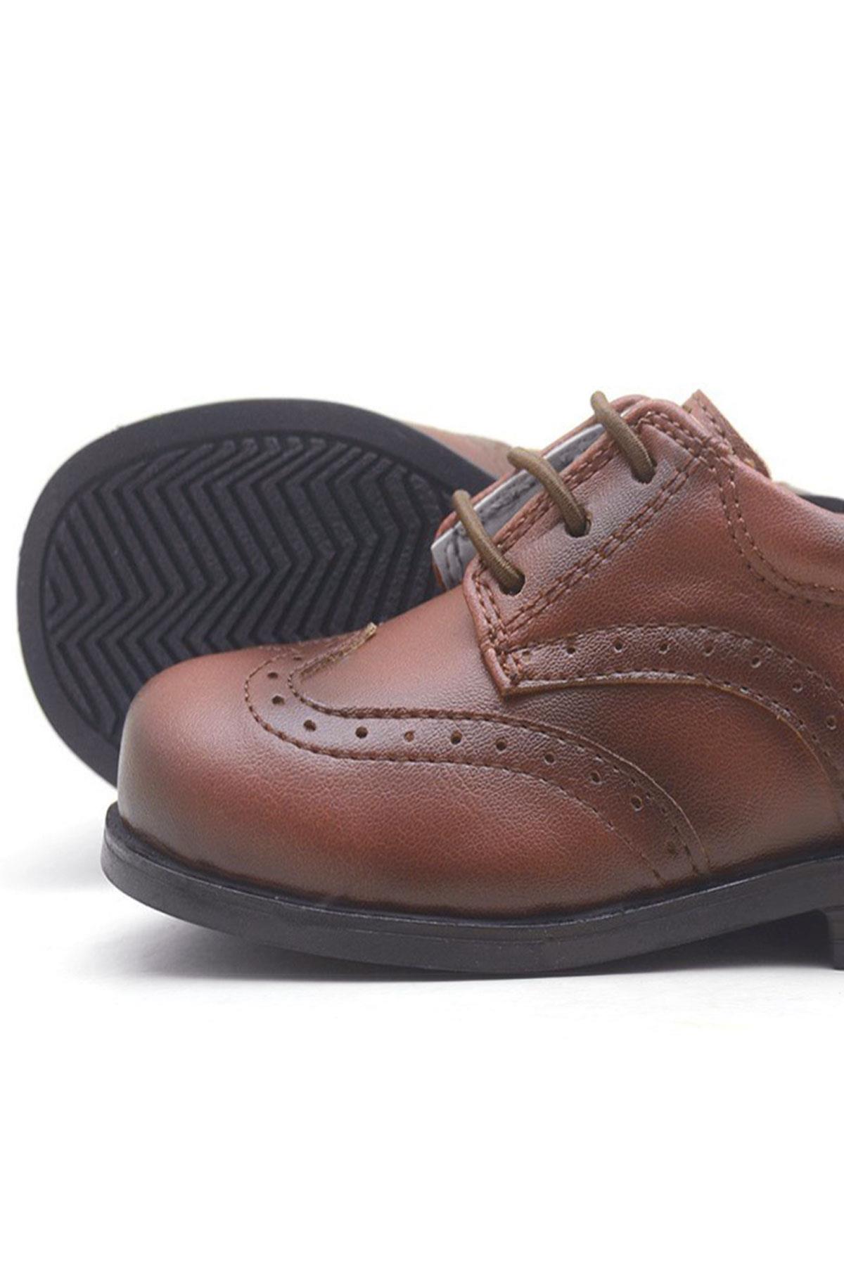 Titan Kahverengi Bağcıklı Klasik Erkek Bebek Ayakkabı - Görsel 6