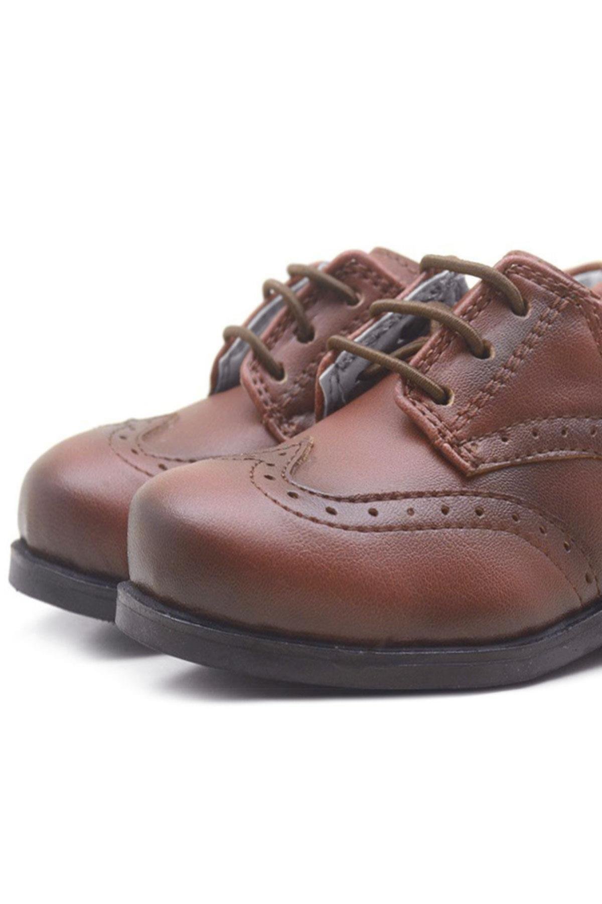 Titan Kahverengi Bağcıklı Klasik Erkek Bebek Ayakkabı - Görsel 7