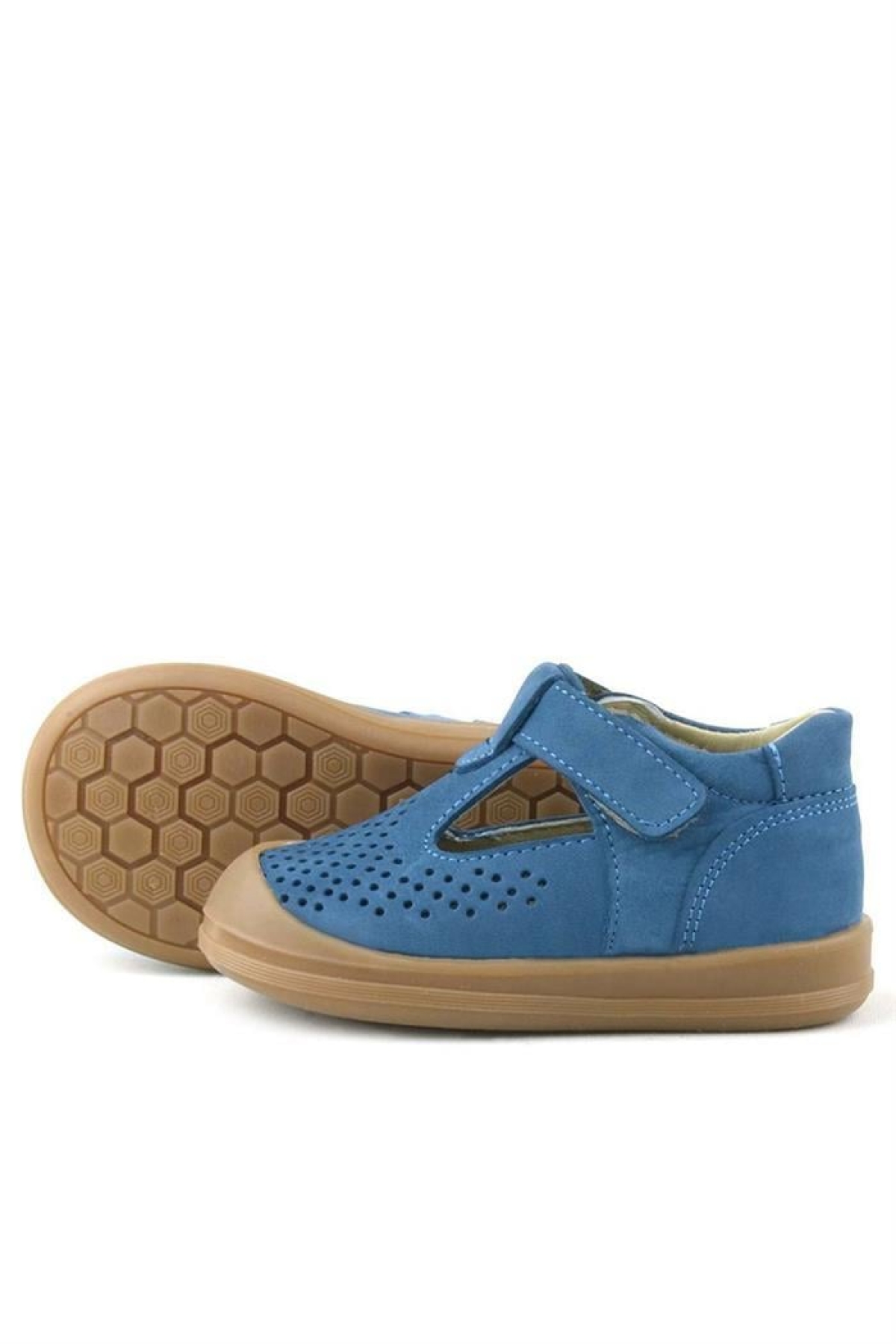 Shaun Hakiki Deri Lacivert Cırtlı Anatomik Bebek Sandalet - Görsel 8