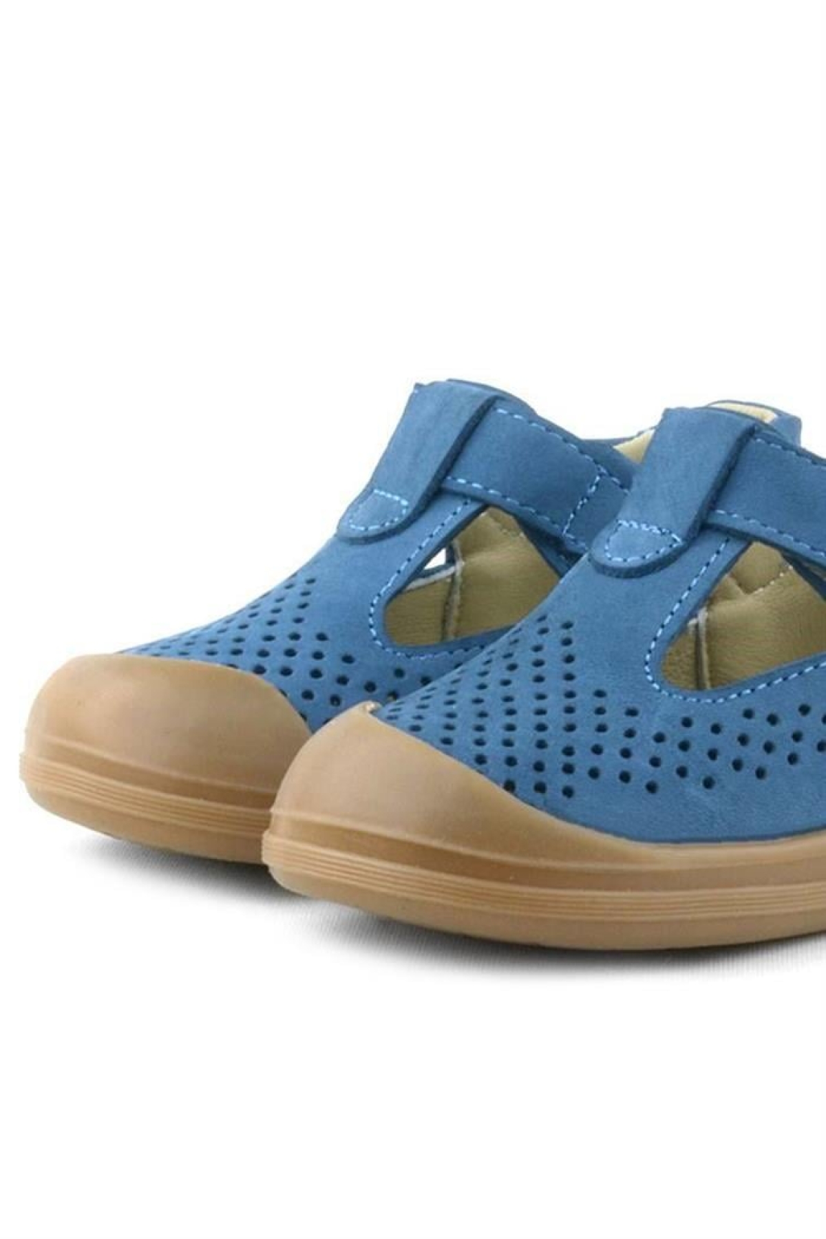 Shaun Hakiki Deri Lacivert Cırtlı Anatomik Bebek Sandalet - Görsel 9