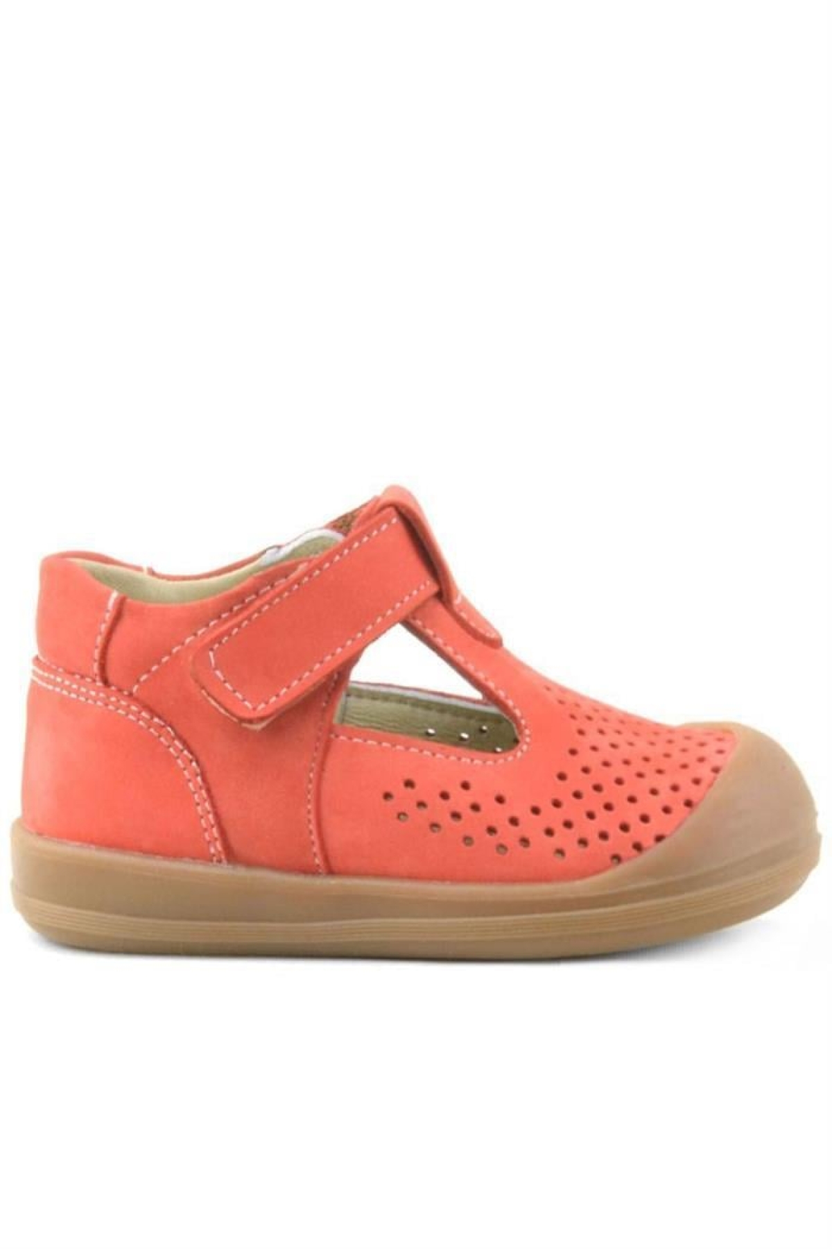 Shaun Hakiki Deri Turuncu Cırtlı Anatomik Bebek Sandalet - Görsel 4