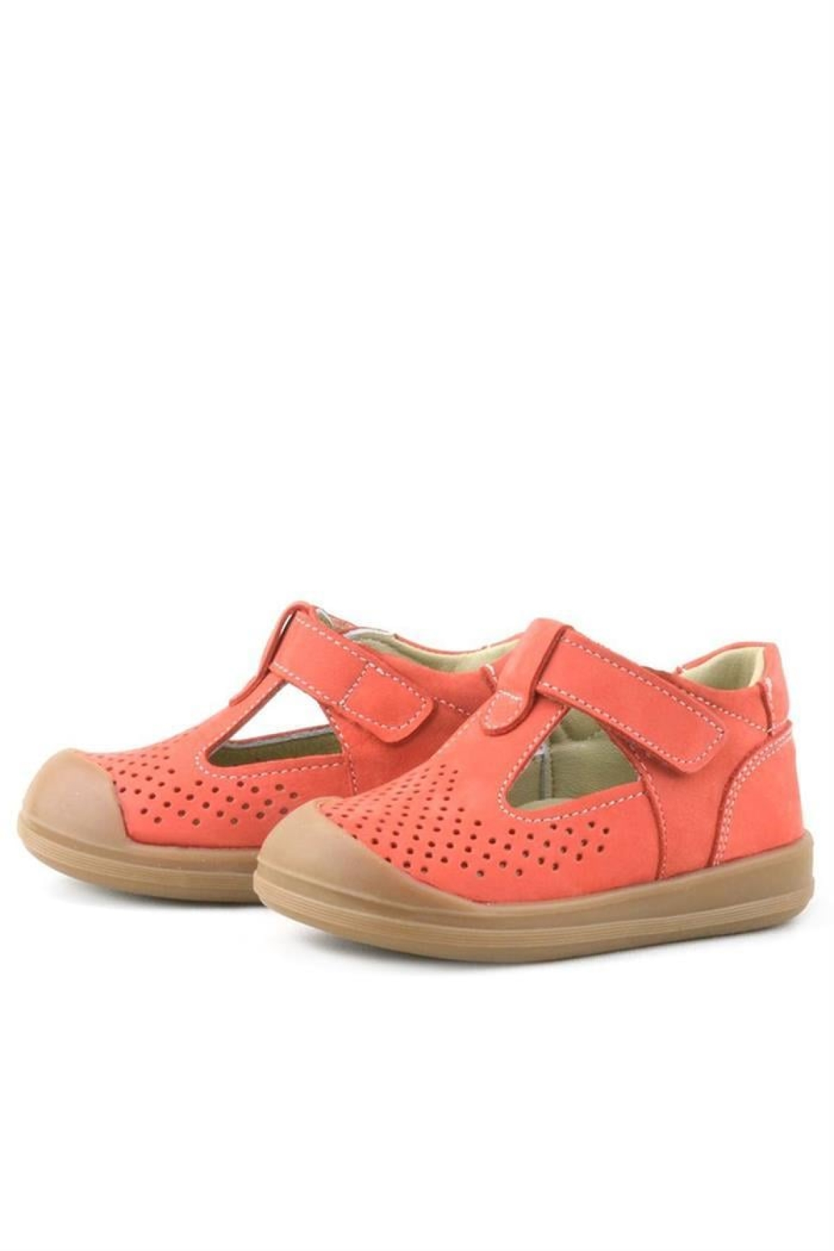 Shaun Hakiki Deri Turuncu Cırtlı Anatomik Bebek Sandalet - Görsel 6