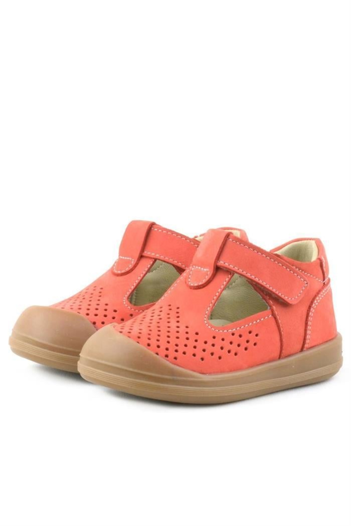 Shaun Hakiki Deri Turuncu Cırtlı Anatomik Bebek Sandalet - Görsel 7