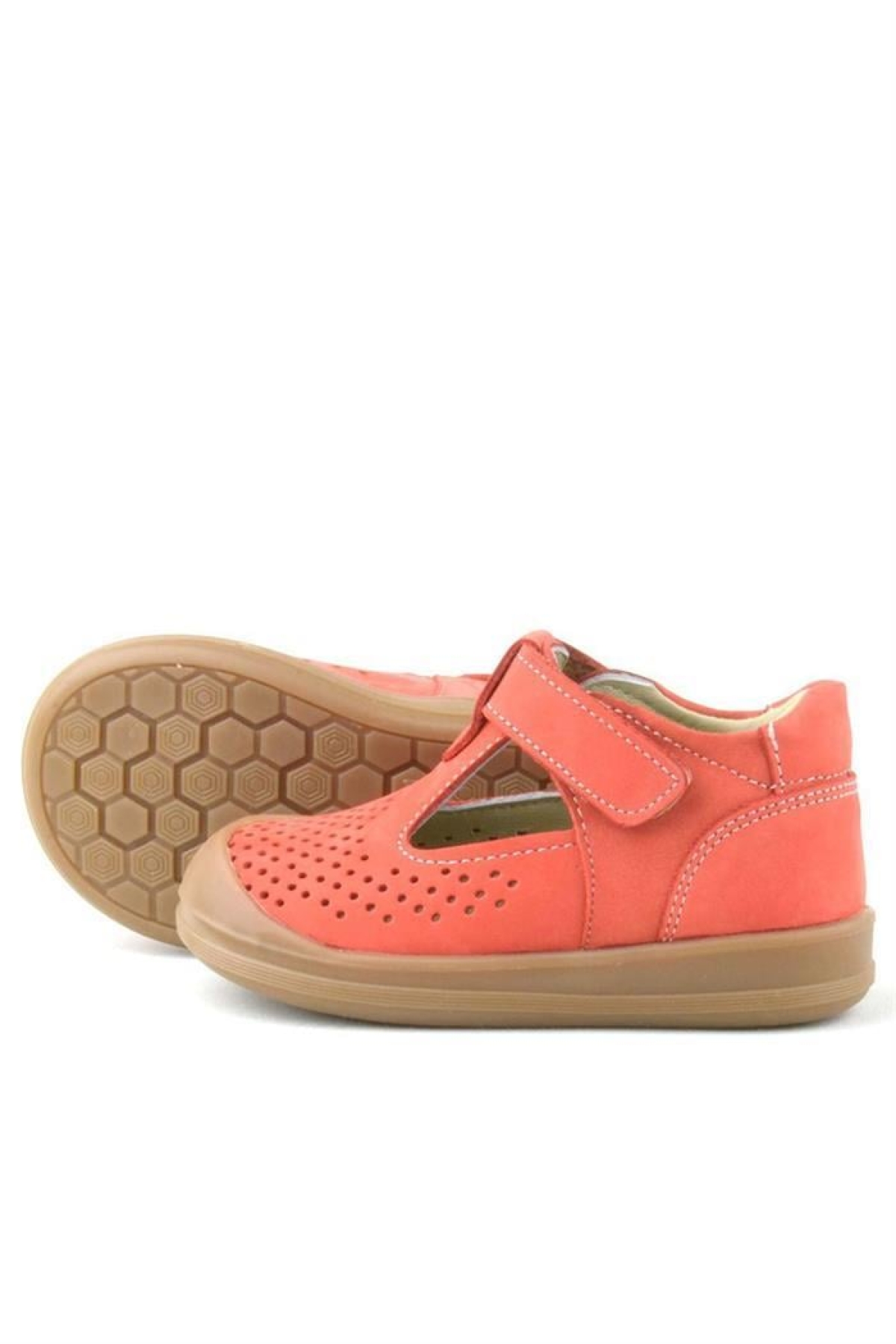 Shaun Hakiki Deri Turuncu Cırtlı Anatomik Bebek Sandalet - Görsel 8