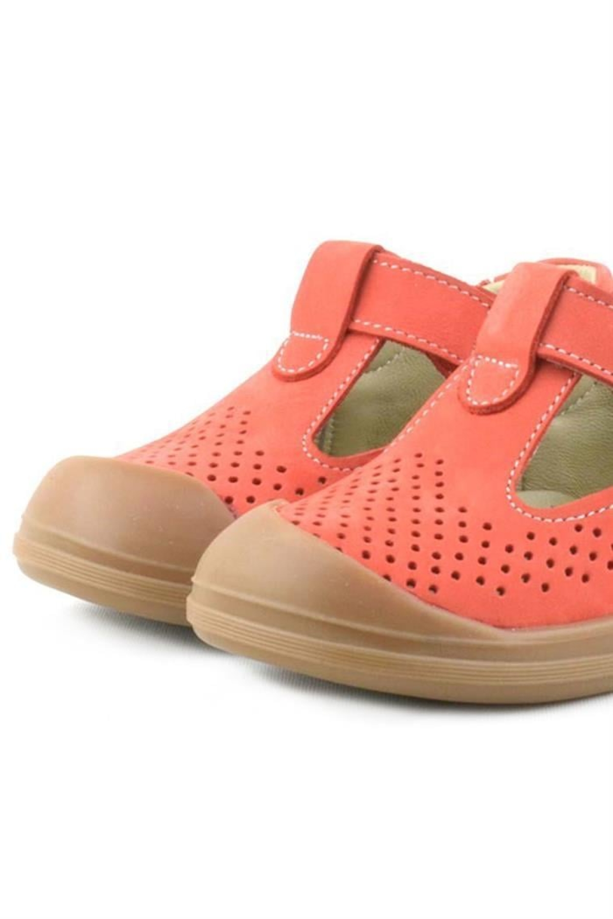 Shaun Hakiki Deri Turuncu Cırtlı Anatomik Bebek Sandalet - Görsel 9