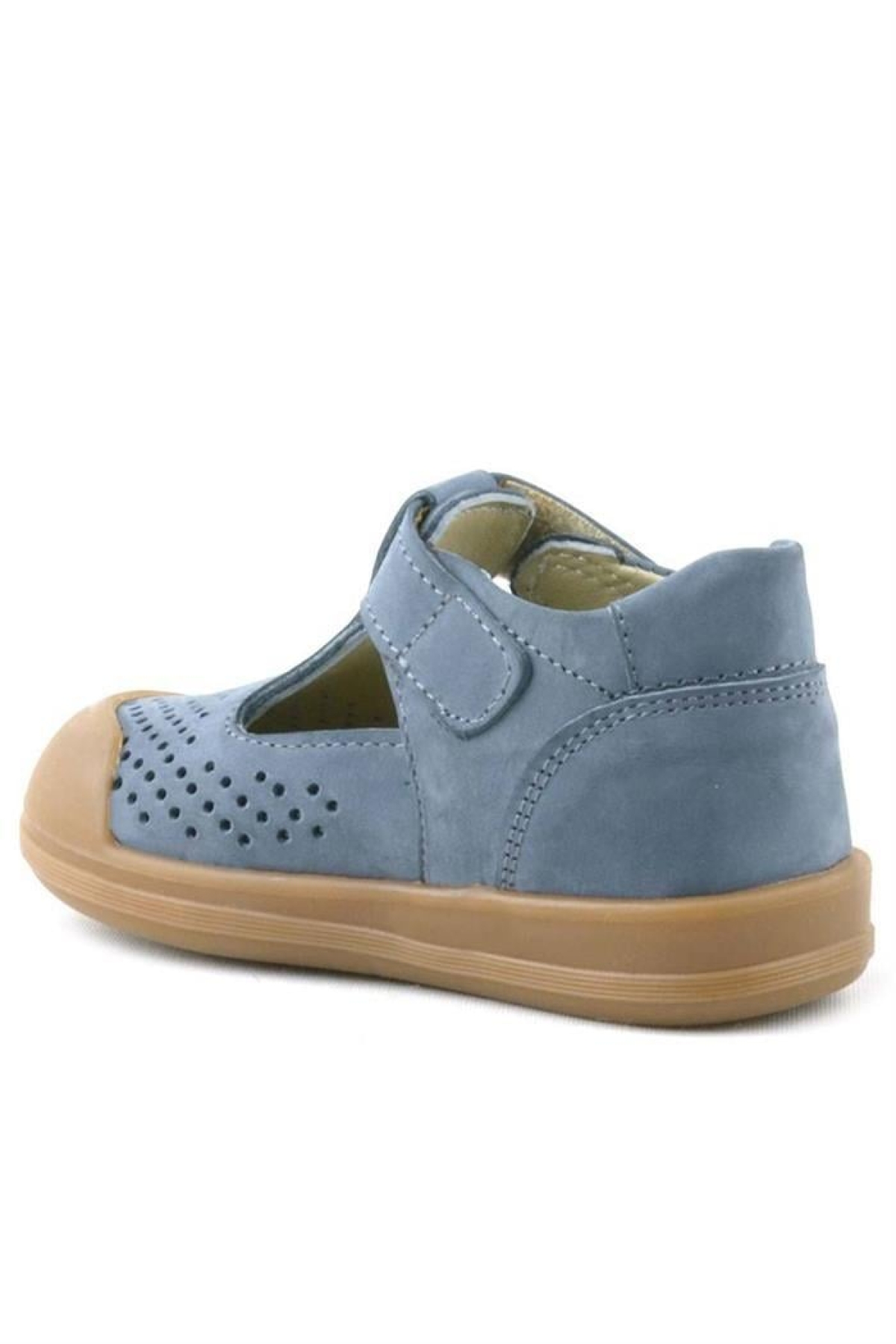 Shaun Hakiki Deri Gri Cırtlı Anatomik Bebek Sandalet - Görsel 5